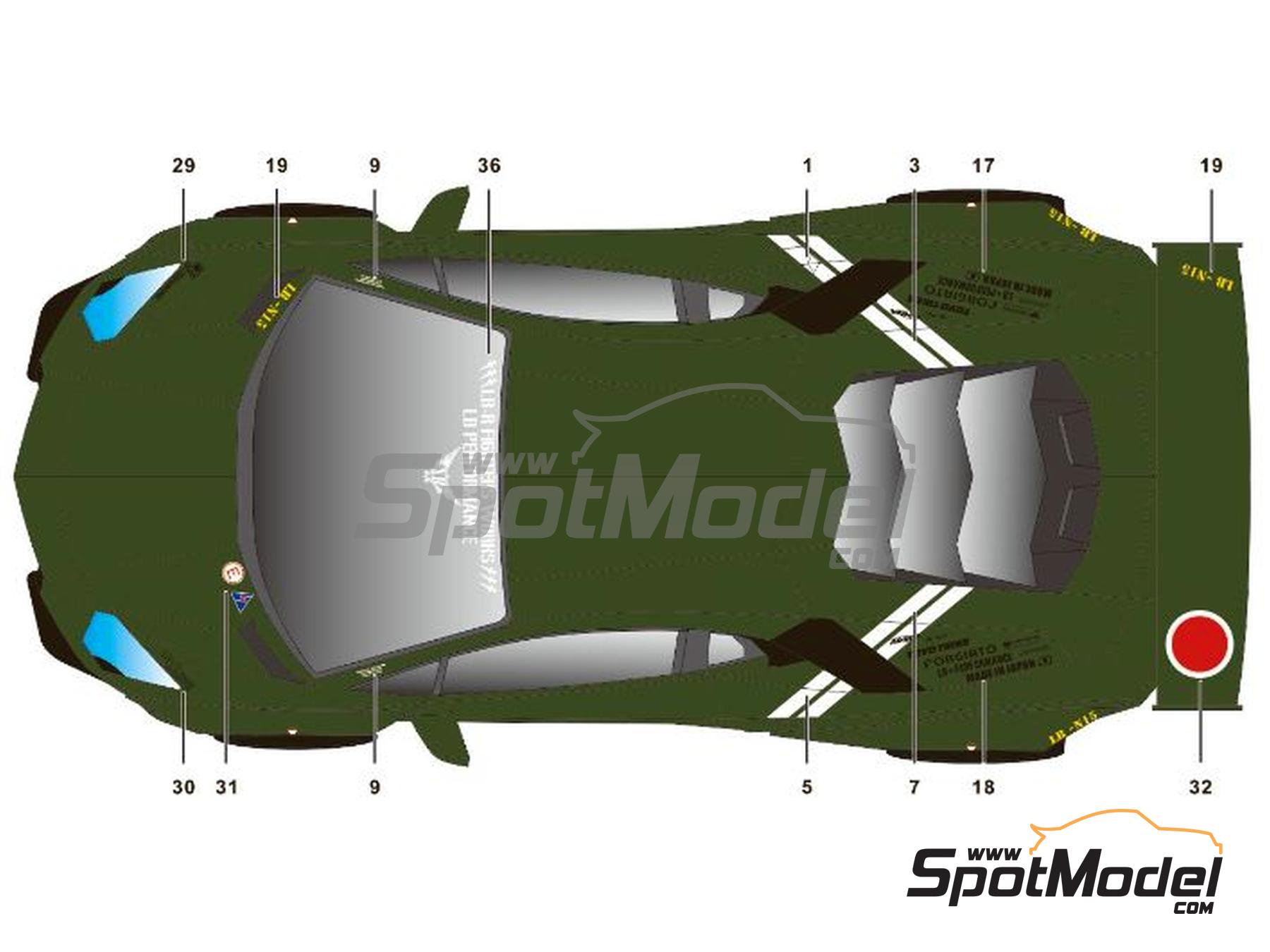 Image 2: Lamborghini Aventador Liberty Walk LB Works Version 1 Zero Fighter | Marking / livery in 1/24 scale manufactured by SK Decals (ref. SK-24162, also SK24162)