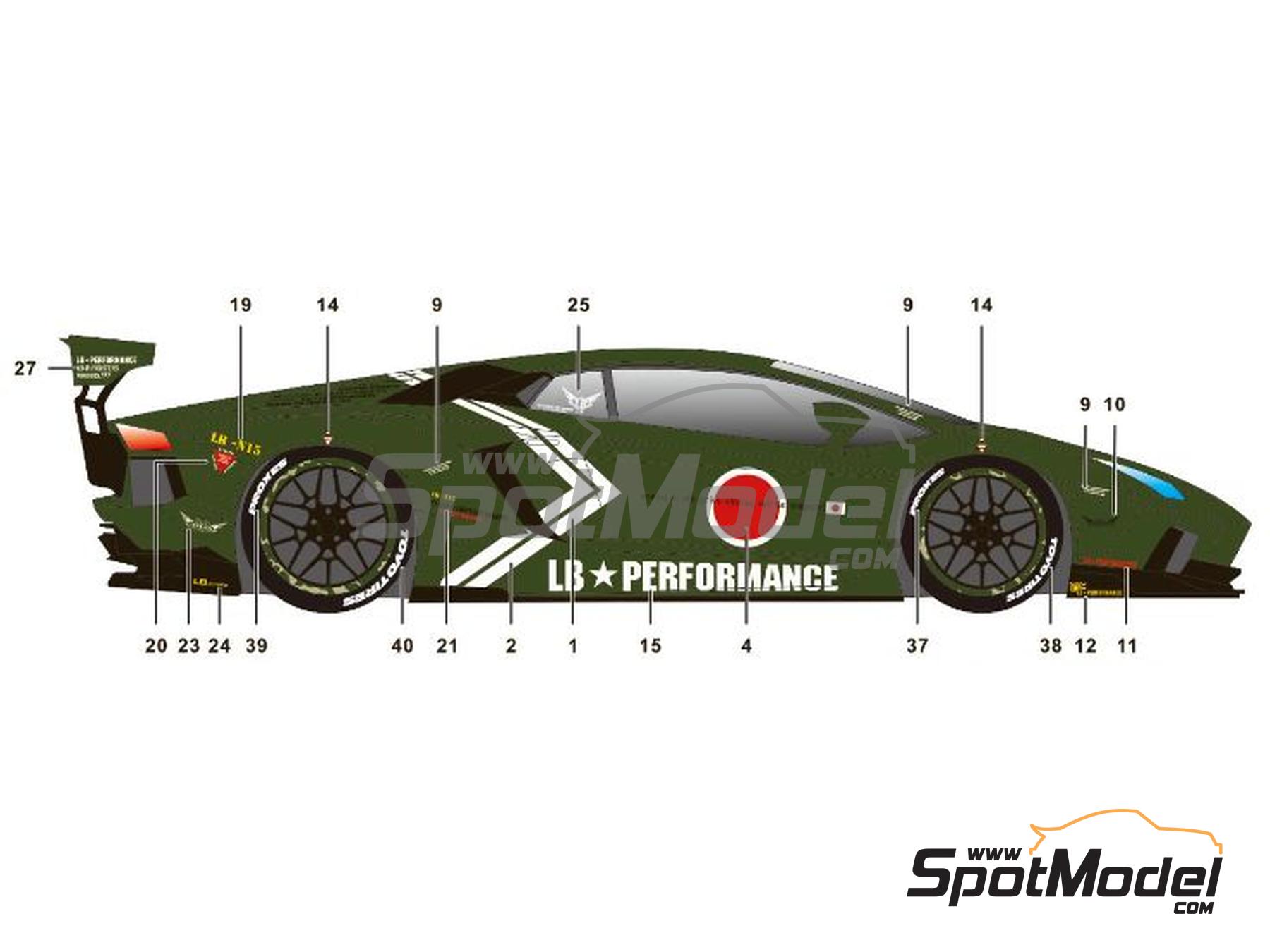 Image 3: Lamborghini Aventador Liberty Walk LB Works Version 1 Zero Fighter | Marking / livery in 1/24 scale manufactured by SK Decals (ref. SK-24162, also SK24162)