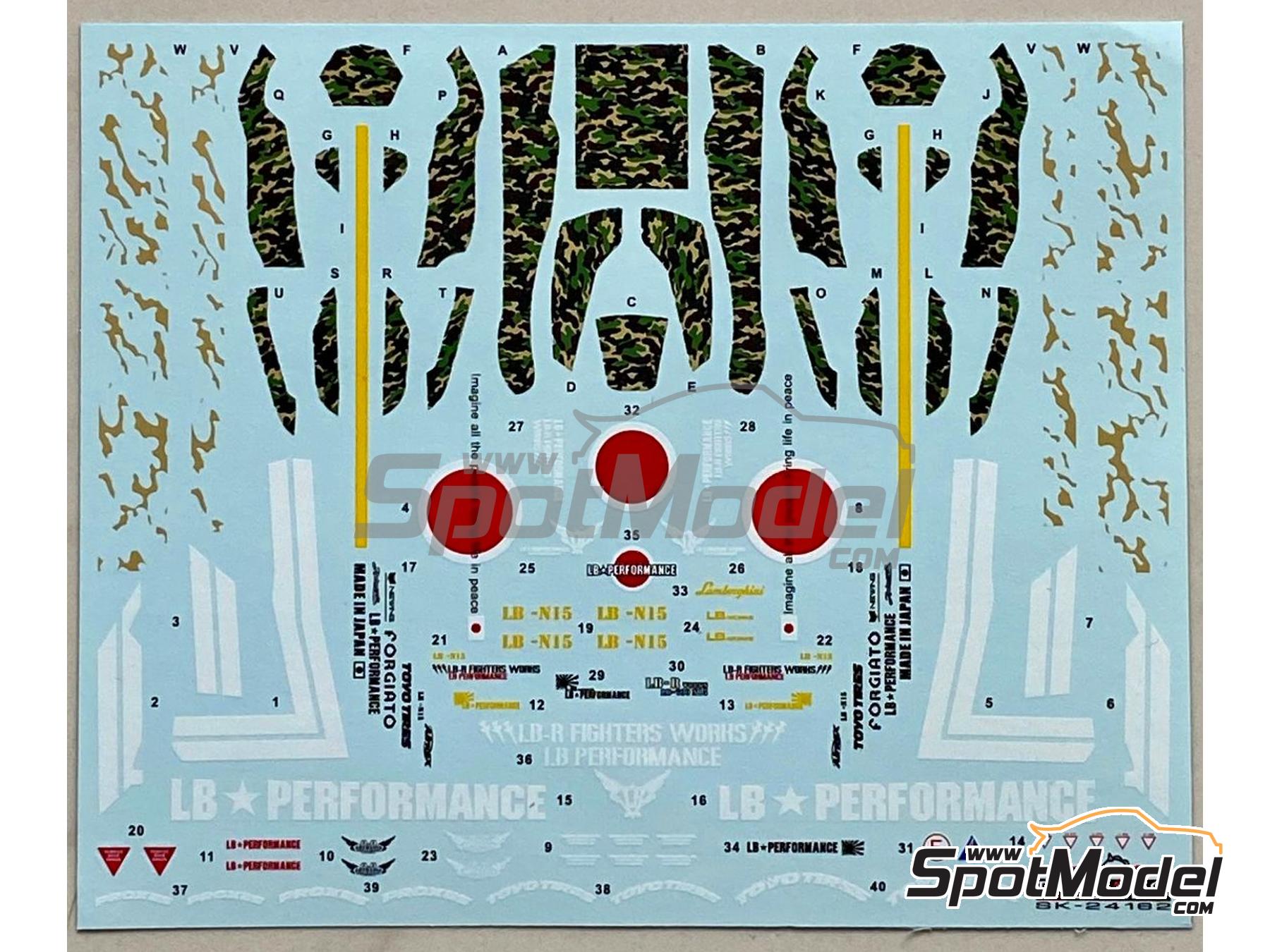 Image 5: Lamborghini Aventador Liberty Walk LB Works Version 1 Zero Fighter | Marking / livery in 1/24 scale manufactured by SK Decals (ref. SK-24162, also SK24162)