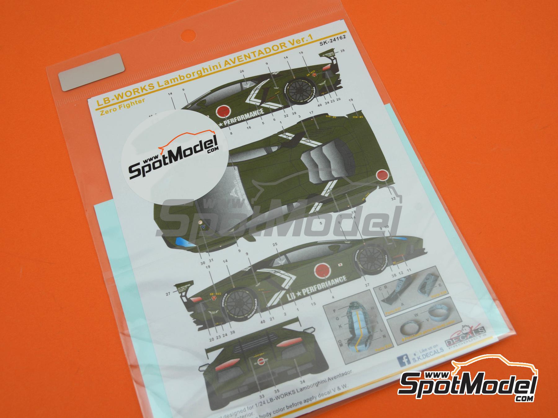 Image 6: Lamborghini Aventador Liberty Walk LB Works Version 1 Zero Fighter | Marking / livery in 1/24 scale manufactured by SK Decals (ref. SK-24162, also SK24162)