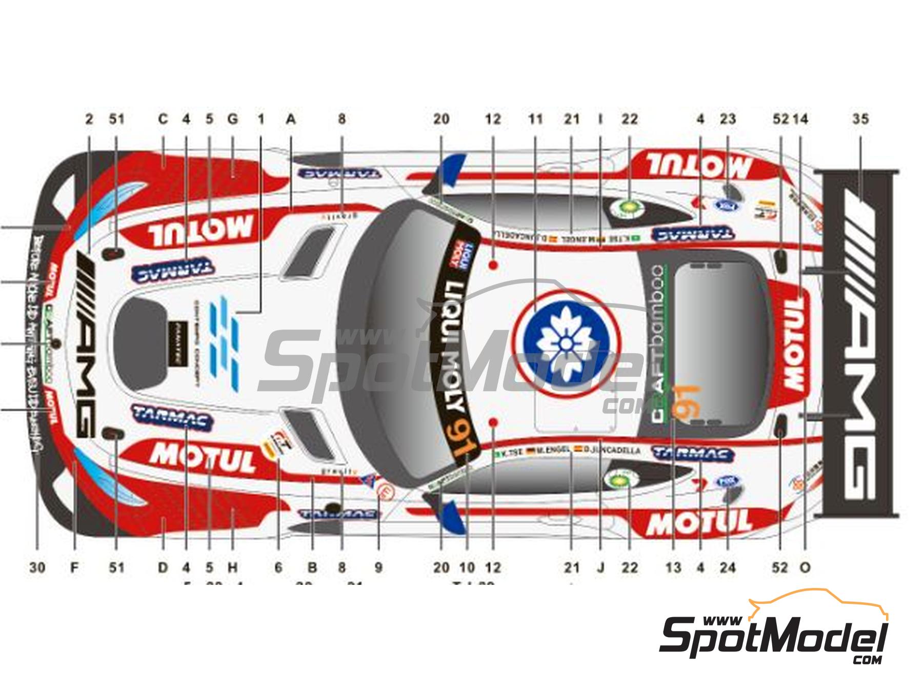 Image 3: Mercedes AMG GT3 Evo Craft-Bamboo Racing Team sponsored by Evisu, Tarmac Works - 12 hours Bathurst 2022 | Marking / livery in 1/24 scale manufactured by SK Decals (ref.&nbsp;SK-24170, also SK24170)