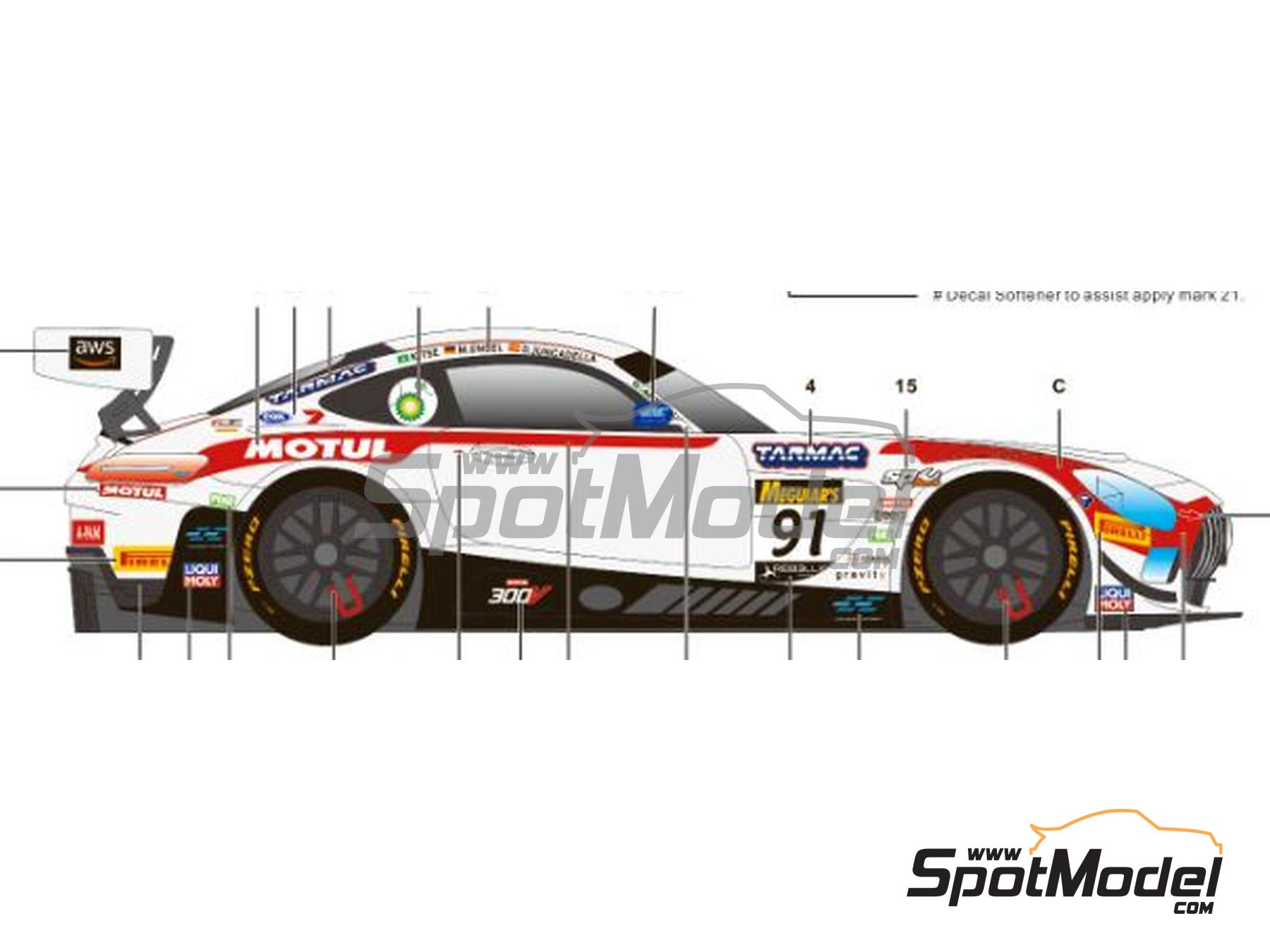 Image 4: Mercedes AMG GT3 Evo Craft-Bamboo Racing Team sponsored by Evisu, Tarmac Works - 12 hours Bathurst 2022 | Marking / livery in 1/24 scale manufactured by SK Decals (ref.&nbsp;SK-24170, also SK24170)