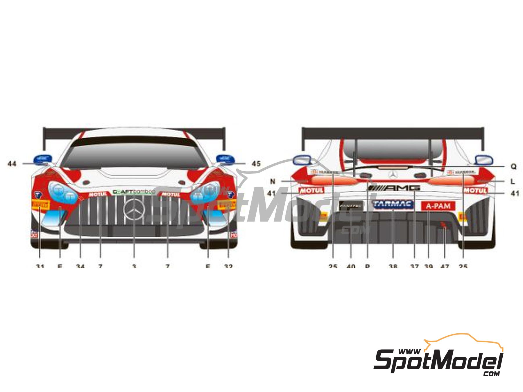 Image 5: Mercedes AMG GT3 Evo Craft-Bamboo Racing Team sponsored by Evisu, Tarmac Works - 12 hours Bathurst 2022 | Marking / livery in 1/24 scale manufactured by SK Decals (ref.&nbsp;SK-24170, also SK24170)