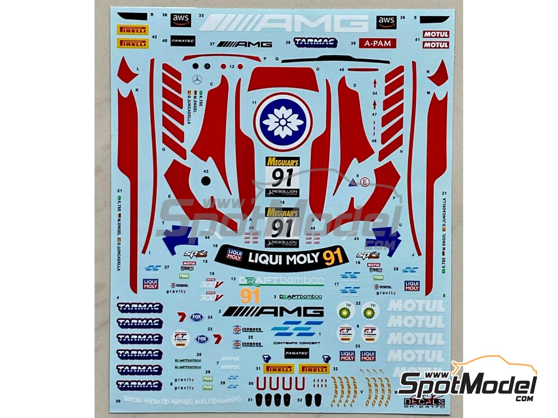 Image 6: Mercedes AMG GT3 Evo Craft-Bamboo Racing Team sponsored by Evisu, Tarmac Works - 12 hours Bathurst 2022 | Marking / livery in 1/24 scale manufactured by SK Decals (ref.&nbsp;SK-24170, also SK24170)