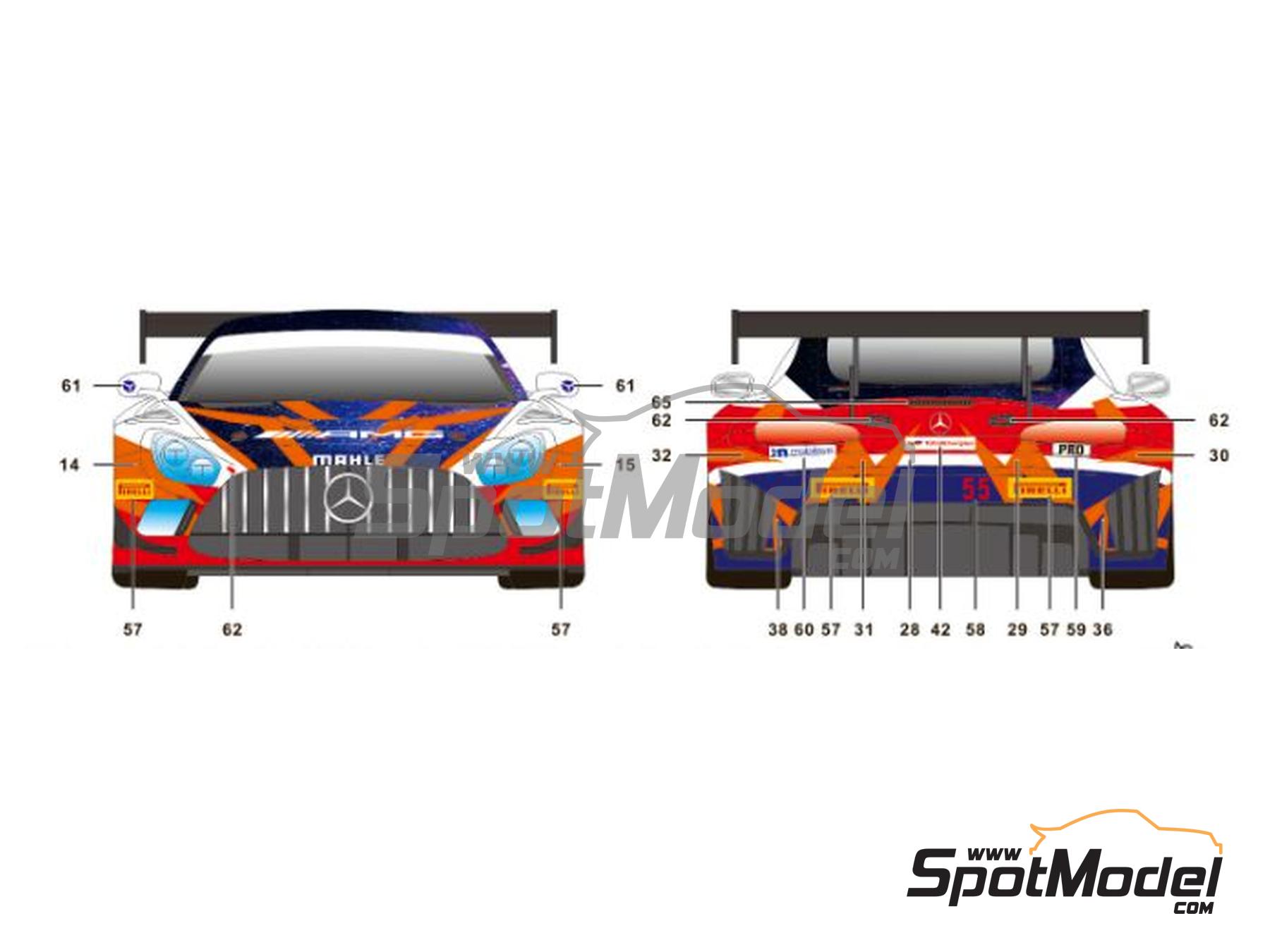 Image 4: Mercedes AMG GT3 Evo GruppeM Racing Team sponsored by Affalterbach - TotalEnergies 24 hours of Spa 2022 | Marking / livery in 1/24 scale manufactured by SK Decals (ref. SK-24172, also SK24172)