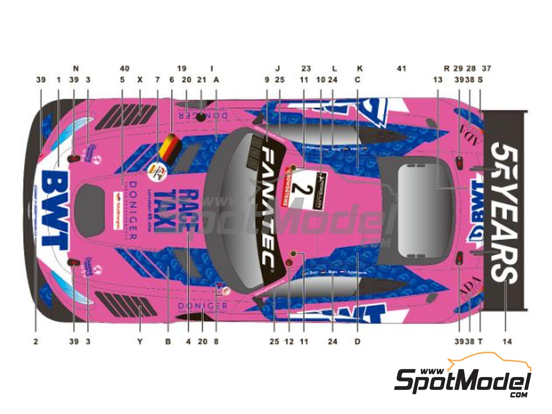 Image 3: Mercedes AMG GT3 Evo GetSpeed Team sponsored by BWT - TotalEnergies 24 hours of Spa 2022 | Marking / livery in 1/24 scale manufactured by SK Decals (ref.&nbsp;SK-24173, also SK24173)