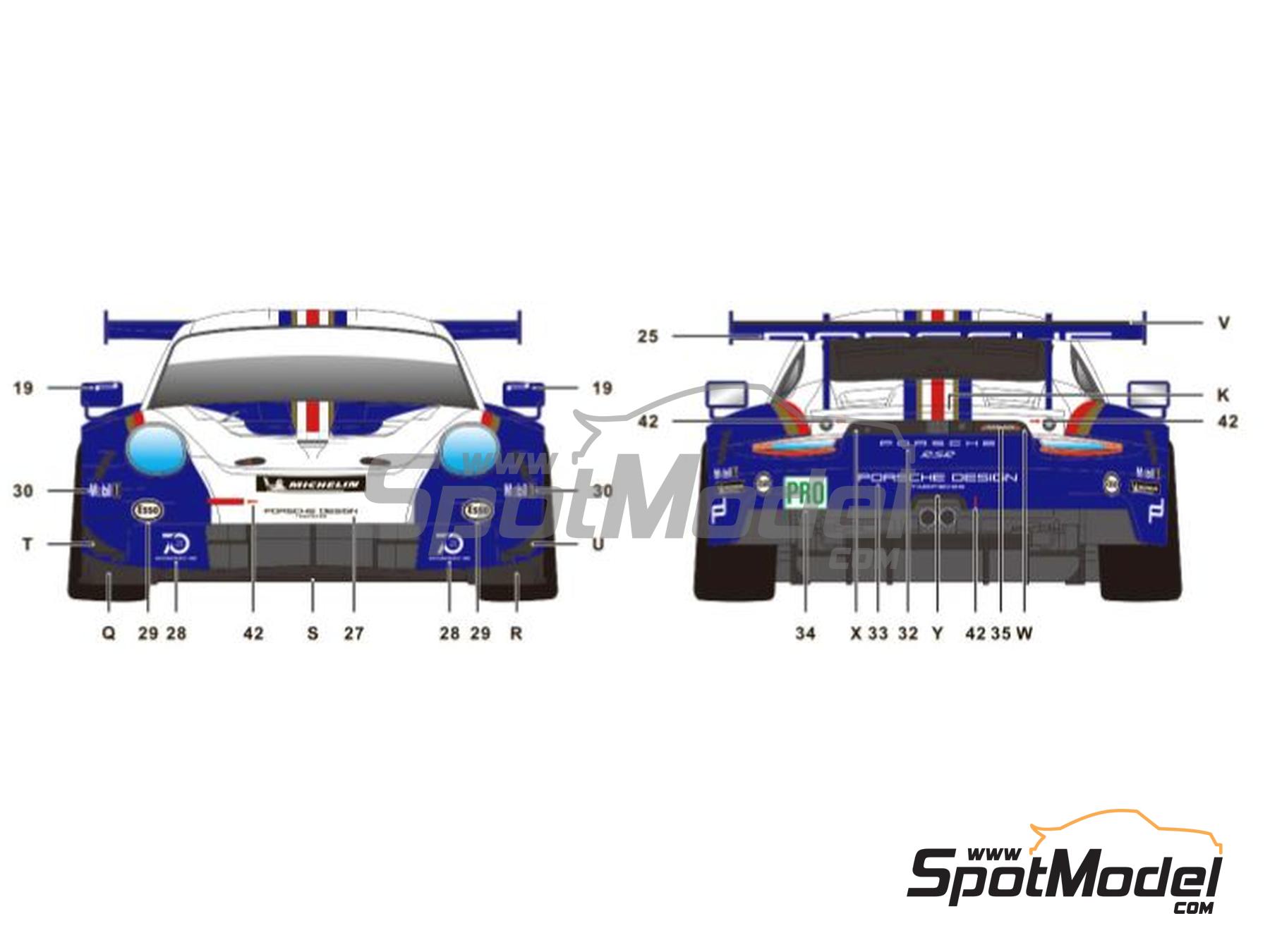 Image 4: Porsche 911 991 GT3 RSR Equipo Porsche GT - 24 Horas de Le Mans 2018 | Decoraci&oacute;n en escala&nbsp;1/24 fabricado por SK Decals (ref.&nbsp;SK-24185, tambien SK24185)