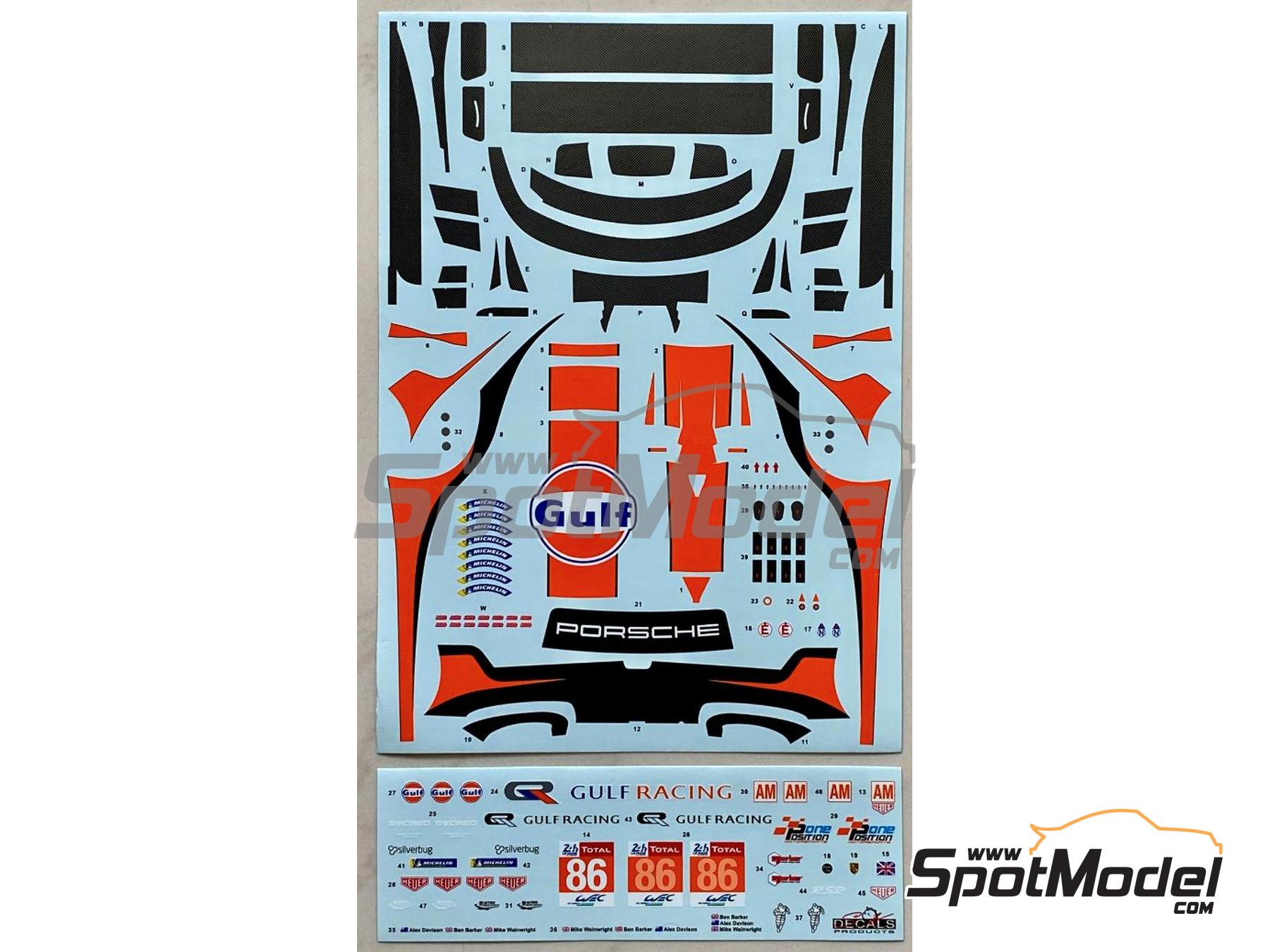 Image 5: Porsche 911 991 GT3 RSR Gulf Racing Team - 24 Hours Le Mans 2018 | Marking / livery in 1/24 scale manufactured by SK Decals (ref. SK-24187, also SK24187)