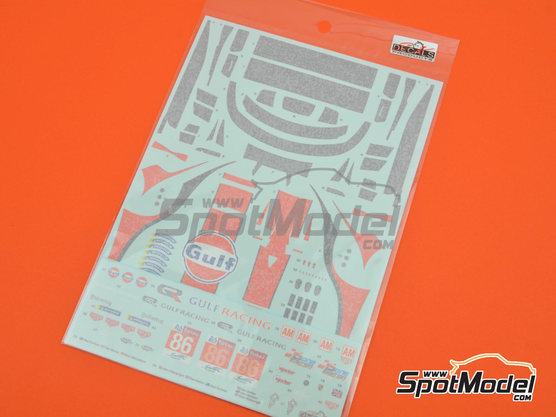 Image 6: Porsche 911 991 GT3 RSR Gulf Racing Team - 24 Hours Le Mans 2018 | Marking / livery in 1/24 scale manufactured by SK Decals (ref. SK-24187, also SK24187)