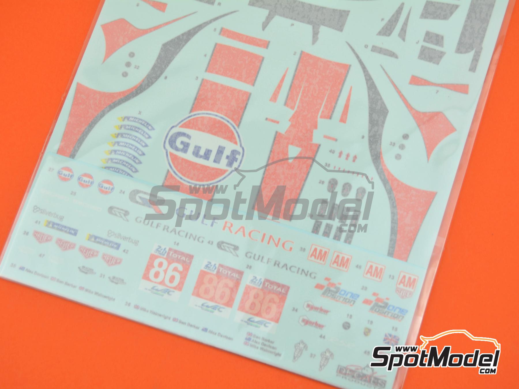 Image 11: Porsche 911 991 GT3 RSR Gulf Racing Team - 24 Hours Le Mans 2018 | Marking / livery in 1/24 scale manufactured by SK Decals (ref. SK-24187, also SK24187)