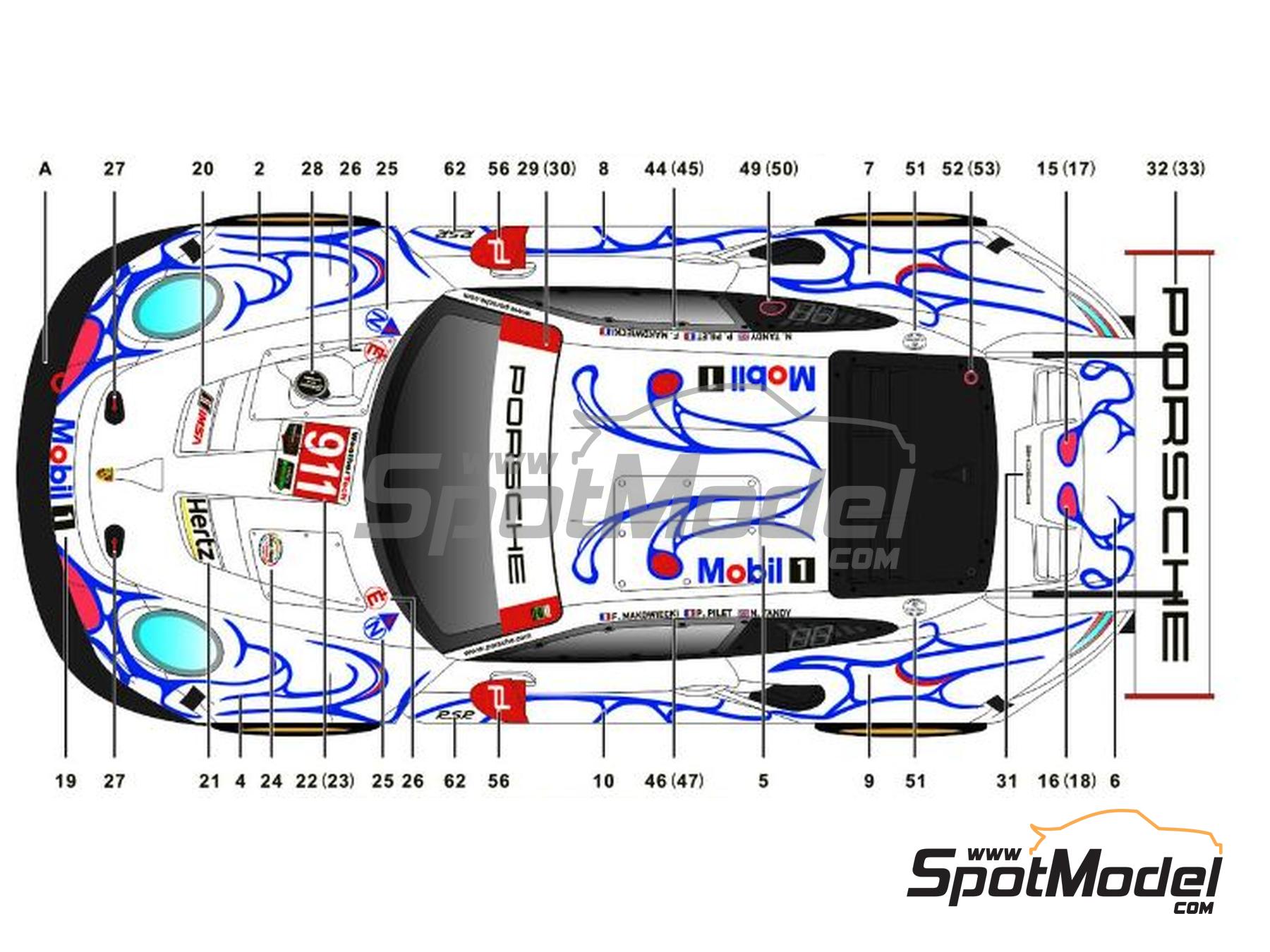 Image 2: Porsche 911 GT3 RSR Equipo Porsche GT patrocinado por Mobil1 - Petit Le Mans, Campeonato IMSA WeatherTech SportsCar 2018 | Decoración en escala 1/24 fabricado por SK Decals (ref. SK-24189, tambien SK24189)