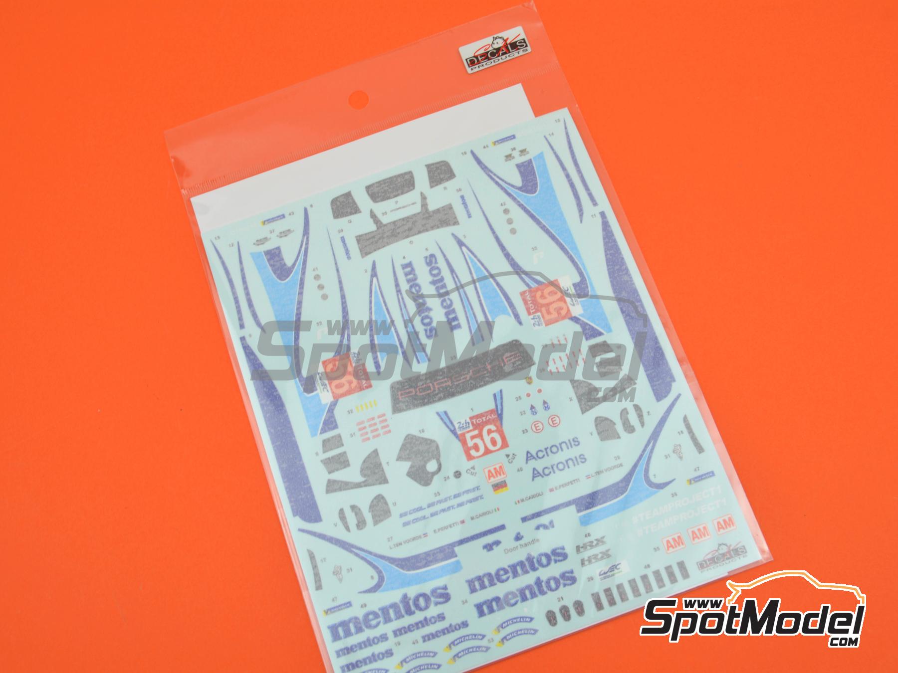 Image 8: Porsche 911 GT3 RSR Project 1 Team sponsored by Mentos - 24 Hours Le Mans 2020 | Marking / livery in 1/24 scale manufactured by SK Decals (ref. SK-24192, also SK24192)