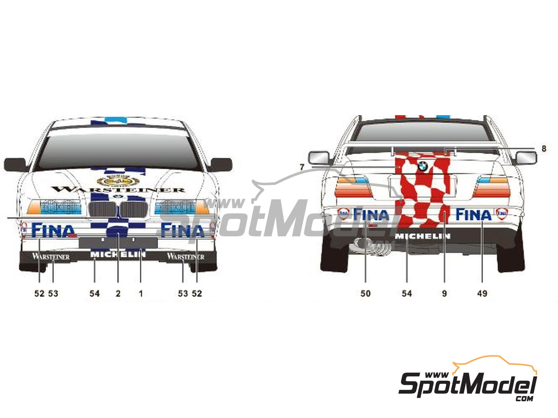 Image 4: BMW 320i E36 Schnitzer Team sponsored by Warsteiner - Guia Race of Macau 1996 | Marking / livery in 1/24 scale manufactured by SK Decals (ref.&nbsp;SK-24193, also SK24193)
