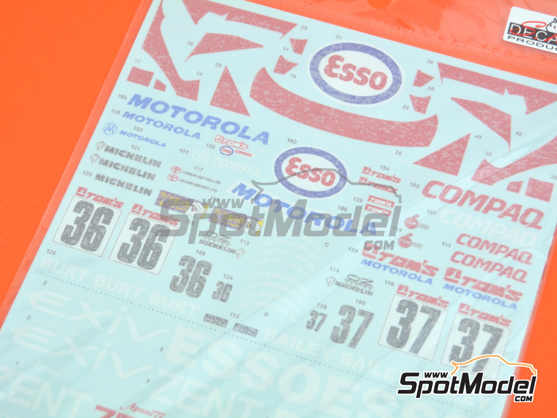 Image 4: Toyota Corona Exiv Tom's Team sponsored by Esso, Zent - Japan Touring Car Championship (JTCC), Guia Race of Macau 1995 | Marking / livery in 1/24 scale manufactured by SK Decals (ref.&nbsp;SK-24194, also SK24194)