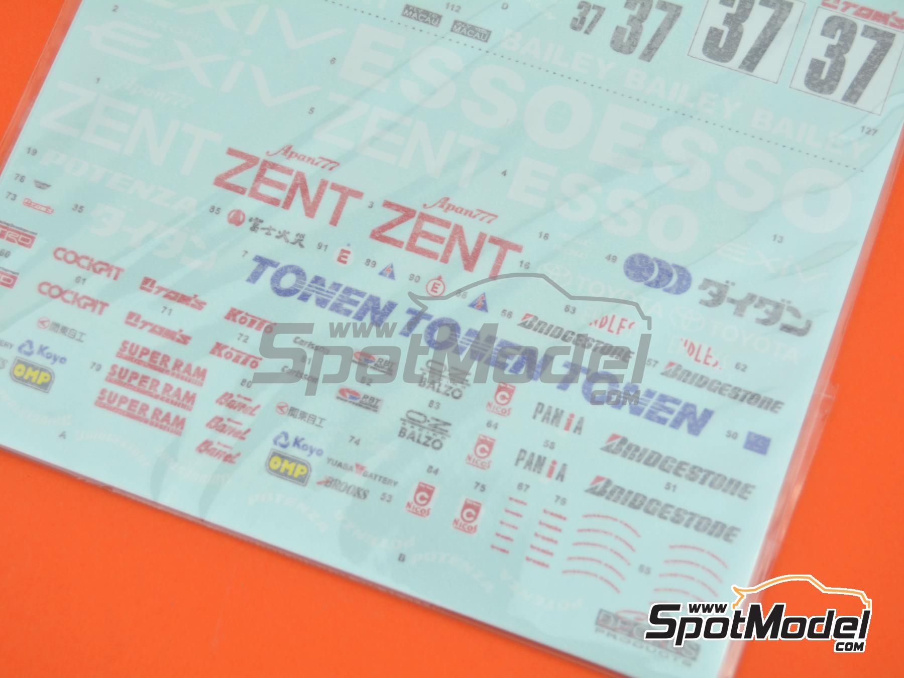 Image 5: Toyota Corona Exiv Tom's Team sponsored by Esso, Zent - Japan Touring Car Championship (JTCC), Guia Race of Macau 1995 | Marking / livery in 1/24 scale manufactured by SK Decals (ref.&nbsp;SK-24194, also SK24194)