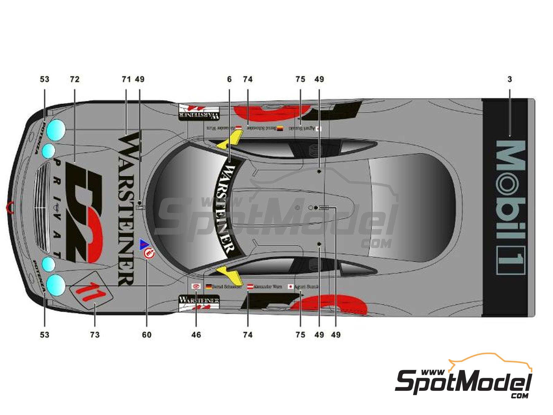 Image 6: Mercedes Benz CLK-GTR AMG Mercedes Team sponsored by D2, Warsteiner, CLK Sportwear - FIA GT Championship 1997 | Marking / livery in 1/24 scale manufactured by SK Decals (ref. SK-24197, also SK24197)
