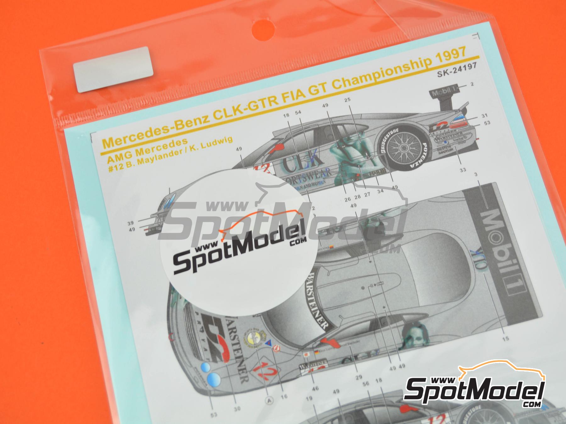 Image 14: Mercedes Benz CLK-GTR AMG Mercedes Team sponsored by D2, Warsteiner, CLK Sportwear - FIA GT Championship 1997 | Marking / livery in 1/24 scale manufactured by SK Decals (ref. SK-24197, also SK24197)