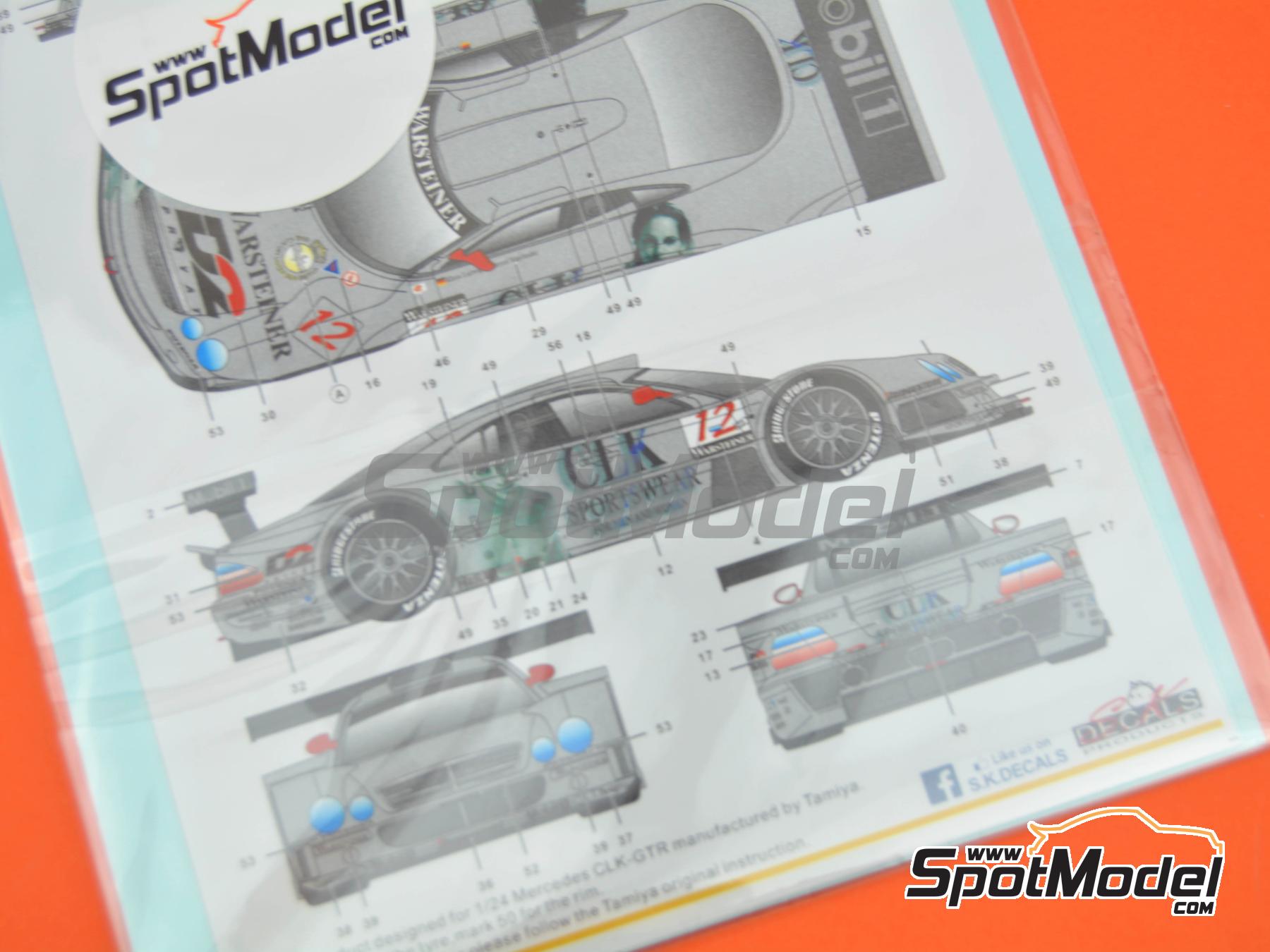 Image 15: Mercedes Benz CLK-GTR AMG Mercedes Team sponsored by D2, Warsteiner, CLK Sportwear - FIA GT Championship 1997 | Marking / livery in 1/24 scale manufactured by SK Decals (ref. SK-24197, also SK24197)