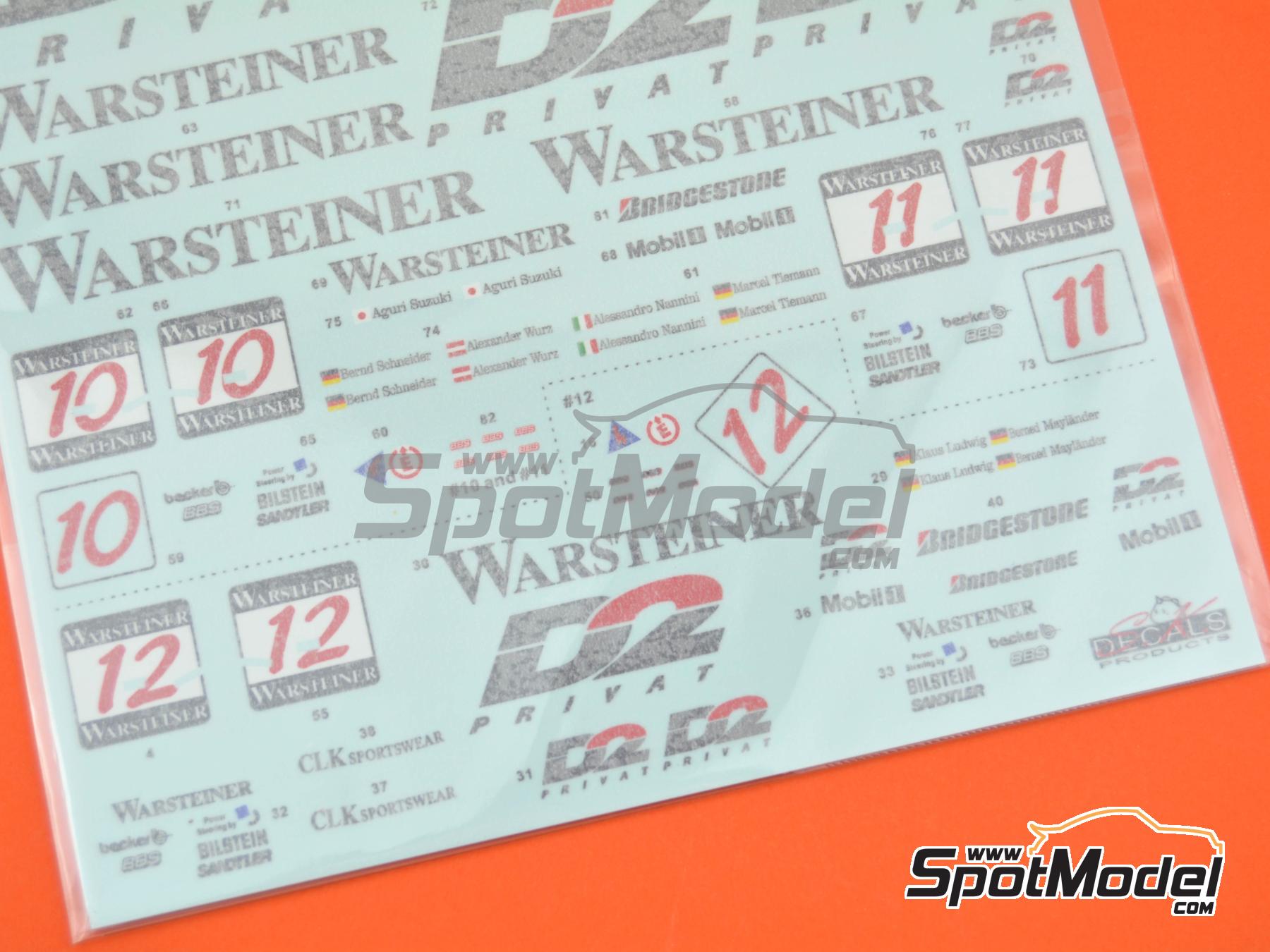 Image 18: Mercedes Benz CLK-GTR AMG Mercedes Team sponsored by D2, Warsteiner, CLK Sportwear - FIA GT Championship 1997 | Marking / livery in 1/24 scale manufactured by SK Decals (ref. SK-24197, also SK24197)