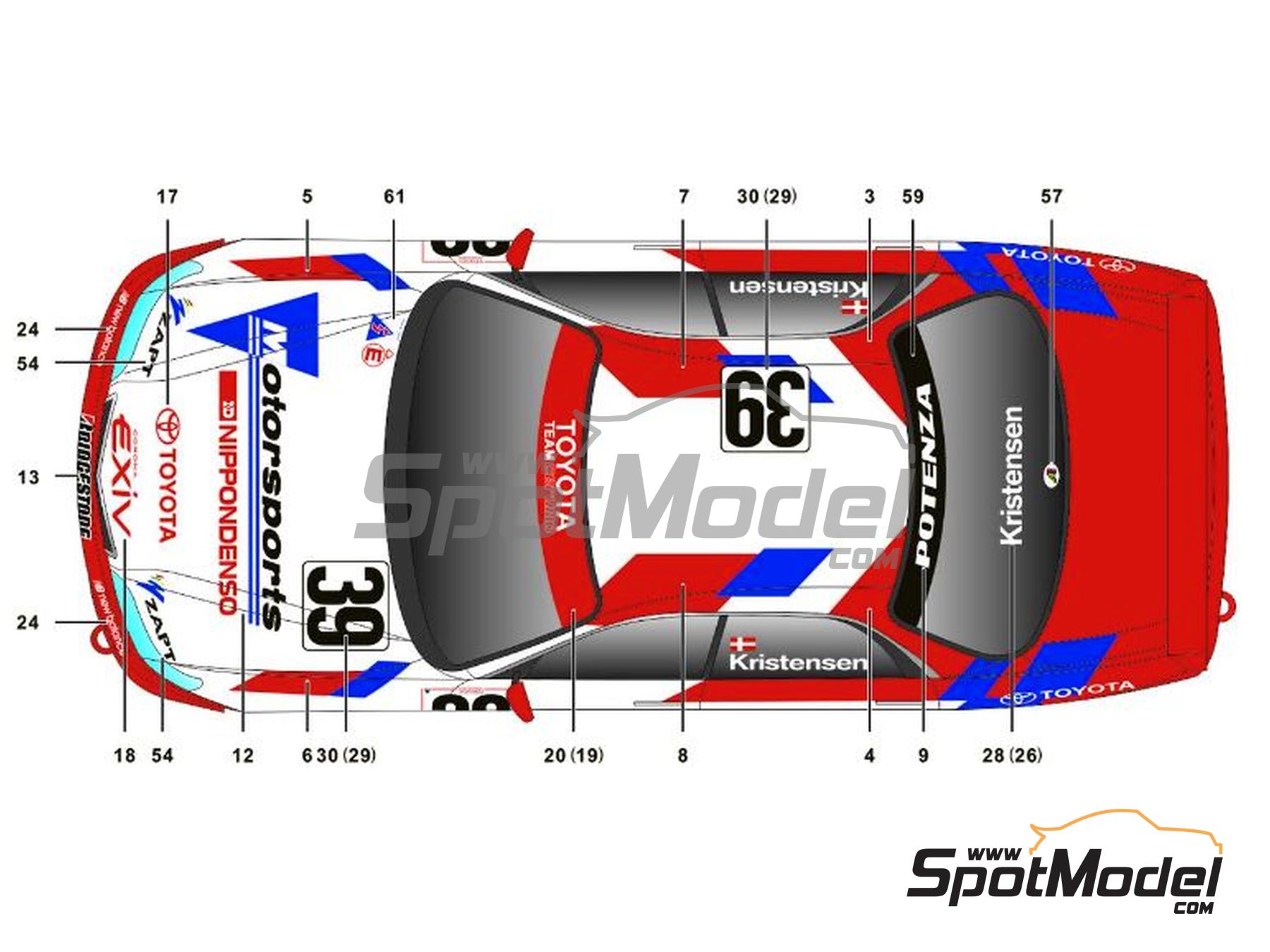 Image 2: Toyota Corona Exiv Cerumo Team sponsored by Nippondenso - Japan Touring Car Championship (JTCC) 1995 | Marking / livery in 1/24 scale manufactured by SK Decals (ref.&nbsp;SK-24198, also SK24198)