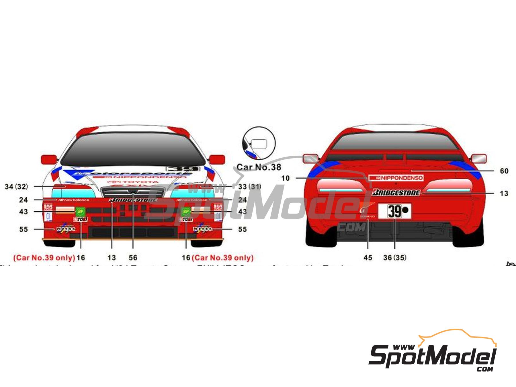 Image 4: Toyota Corona Exiv Cerumo Team sponsored by Nippondenso - Japan Touring Car Championship (JTCC) 1995 | Marking / livery in 1/24 scale manufactured by SK Decals (ref.&nbsp;SK-24198, also SK24198)