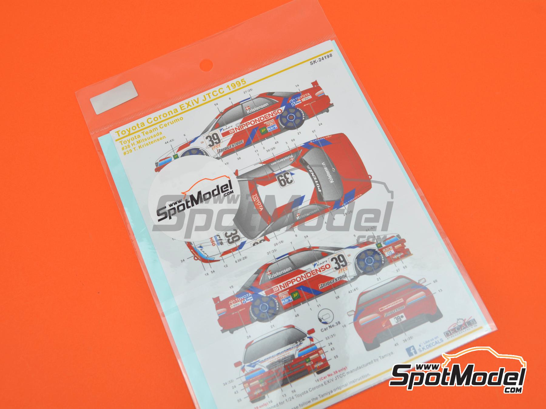 Image 6: Toyota Corona Exiv Cerumo Team sponsored by Nippondenso - Japan Touring Car Championship (JTCC) 1995 | Marking / livery in 1/24 scale manufactured by SK Decals (ref.&nbsp;SK-24198, also SK24198)