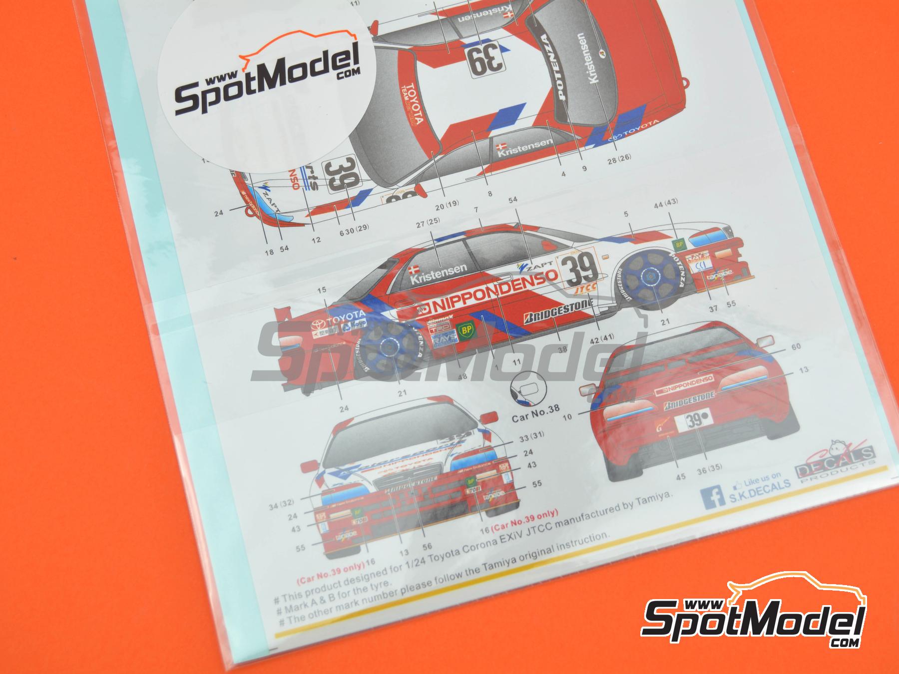 Image 11: Toyota Corona Exiv Cerumo Team sponsored by Nippondenso - Japan Touring Car Championship (JTCC) 1995 | Marking / livery in 1/24 scale manufactured by SK Decals (ref.&nbsp;SK-24198, also SK24198)