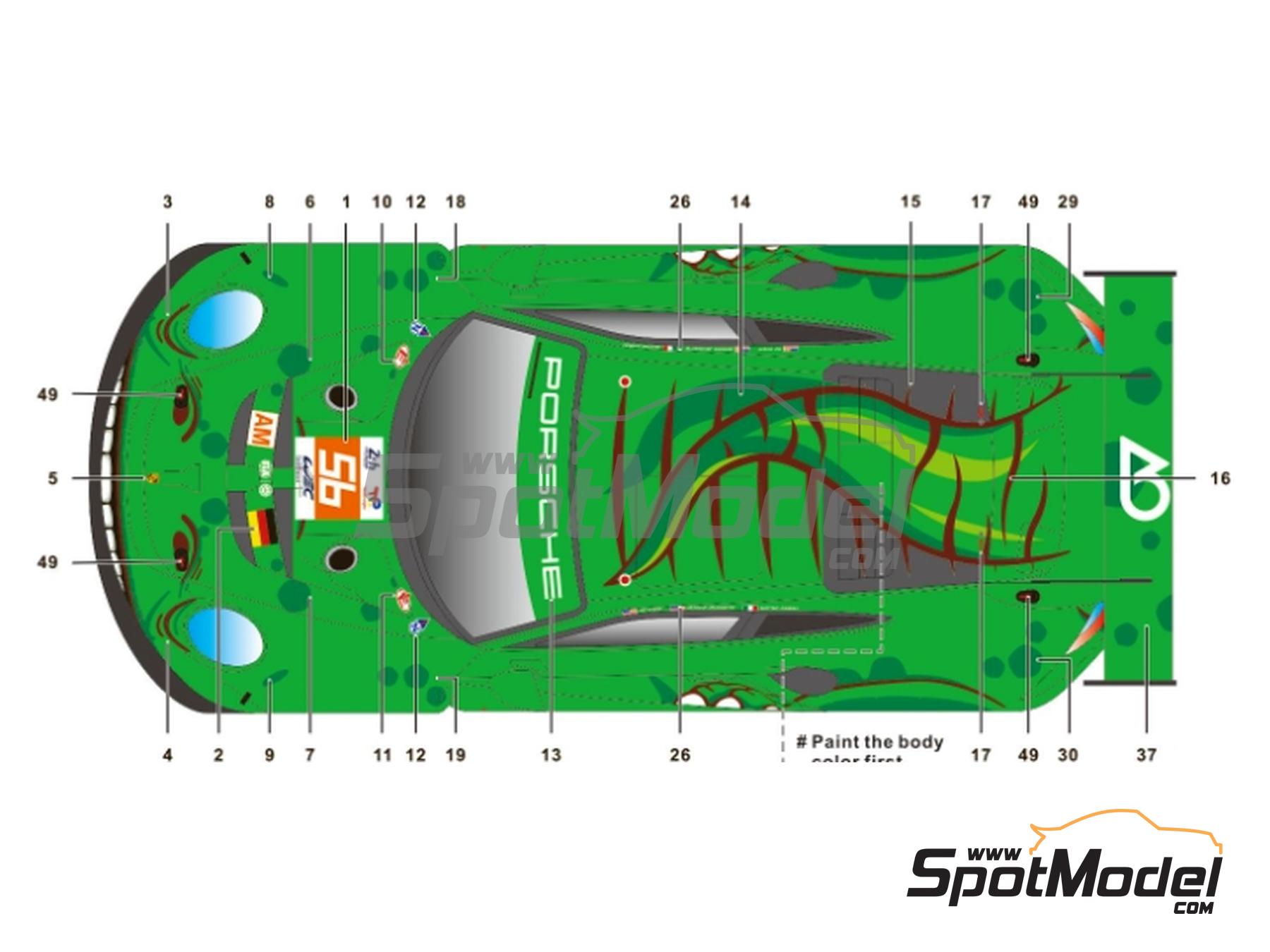 Image 2: Porsche 911 RSR-19 Equipo Project 1-AO - 24 Horas de Le Mans 2023 | Decoraci&oacute;n en escala&nbsp;1/24 fabricado por SK Decals (ref.&nbsp;SK-24199, tambien SK24199)