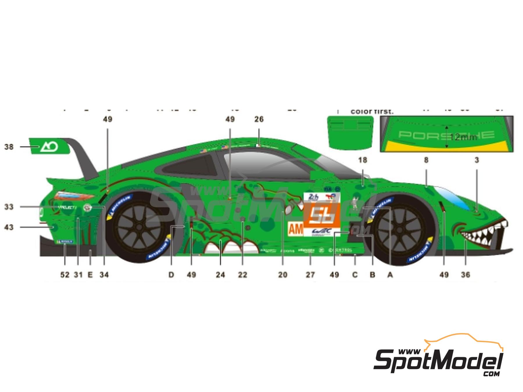 Image 3: Porsche 911 RSR-19 Equipo Project 1-AO - 24 Horas de Le Mans 2023 | Decoraci&oacute;n en escala&nbsp;1/24 fabricado por SK Decals (ref.&nbsp;SK-24199, tambien SK24199)
