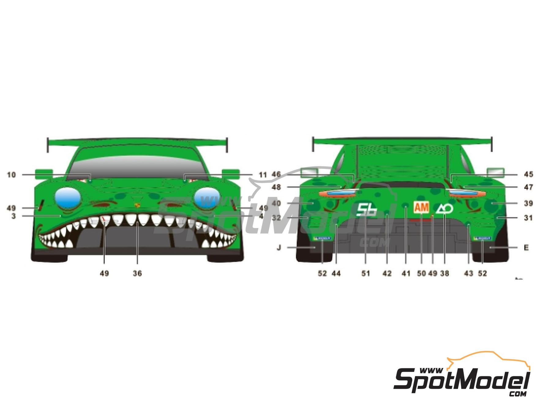 Image 4: Porsche 911 RSR-19 Equipo Project 1-AO - 24 Horas de Le Mans 2023 | Decoraci&oacute;n en escala&nbsp;1/24 fabricado por SK Decals (ref.&nbsp;SK-24199, tambien SK24199)