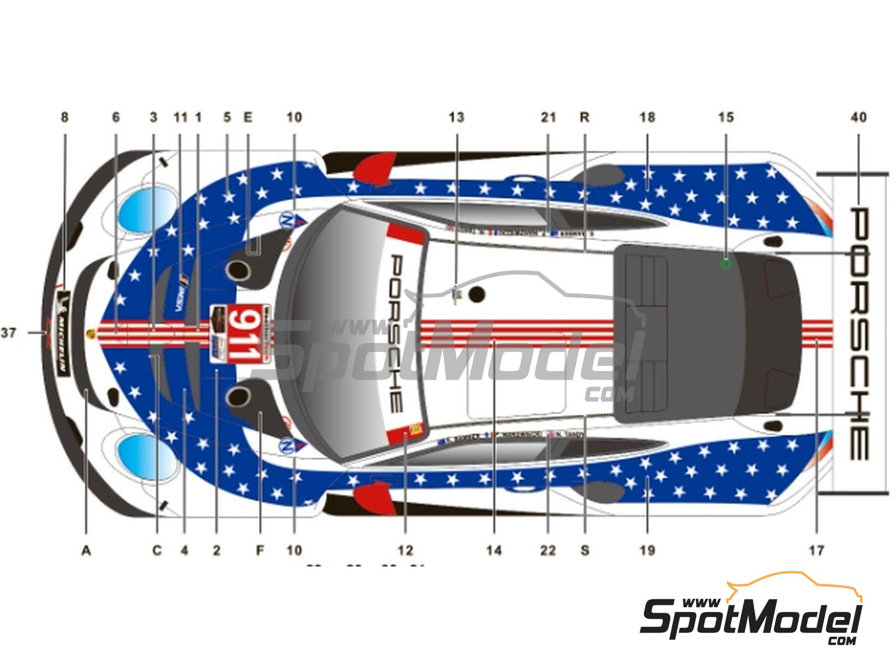 Image 2: Porsche 911 RSR-19 Porsche GT Team sponsored by Tag Heuer - 12 Hours Sebring 2020 | Marking / livery in 1/24 scale manufactured by SK Decals (ref.&nbsp;SK-24200, also SK24200)
