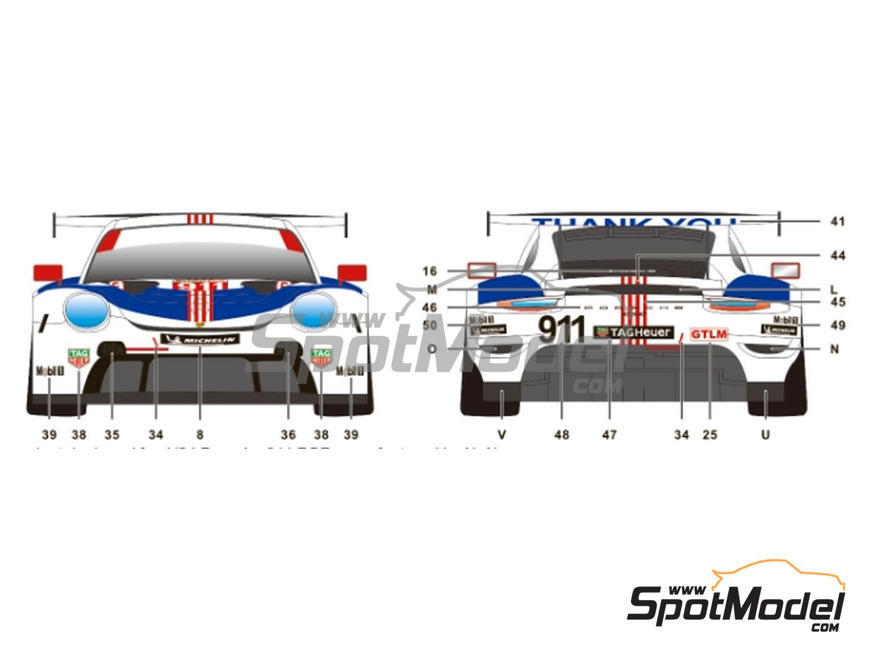Image 4: Porsche 911 RSR-19 Porsche GT Team sponsored by Tag Heuer - 12 Hours Sebring 2020 | Marking / livery in 1/24 scale manufactured by SK Decals (ref.&nbsp;SK-24200, also SK24200)