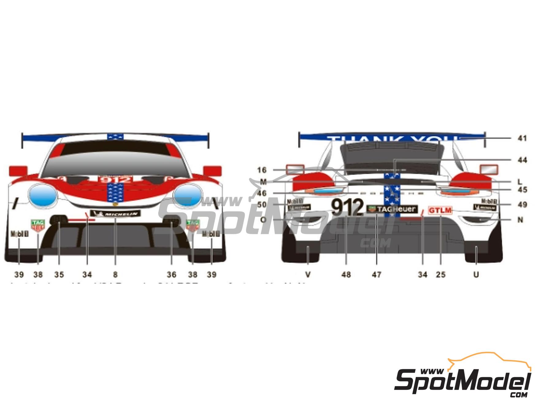 Image 8: Porsche 911 RSR-19 Porsche GT Team sponsored by Tag Heuer - 12 Hours Sebring 2020 | Marking / livery in 1/24 scale manufactured by SK Decals (ref.&nbsp;SK-24200, also SK24200)