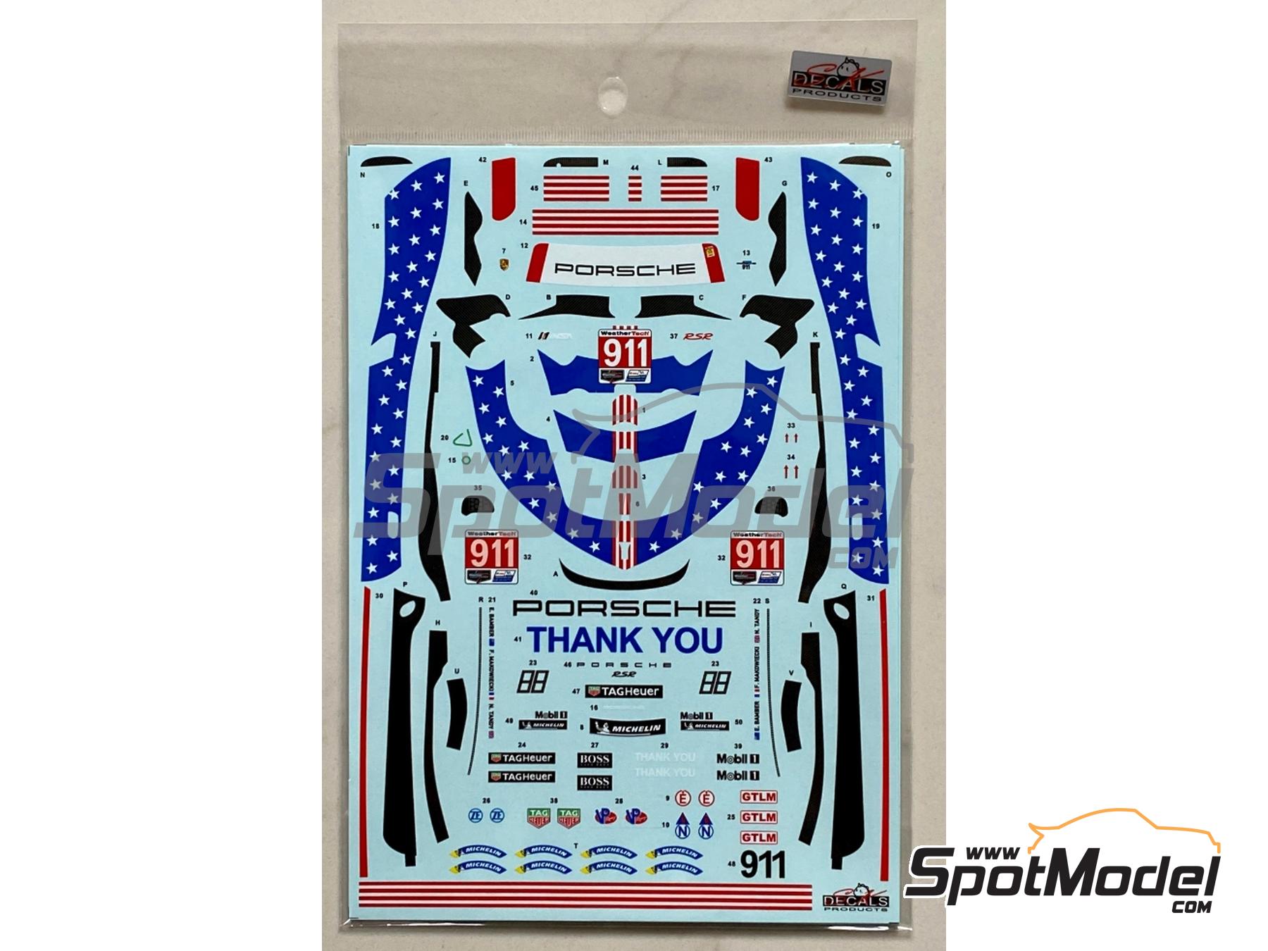 Image 9: Porsche 911 RSR-19 Porsche GT Team sponsored by Tag Heuer - 12 Hours Sebring 2020 | Marking / livery in 1/24 scale manufactured by SK Decals (ref.&nbsp;SK-24200, also SK24200)