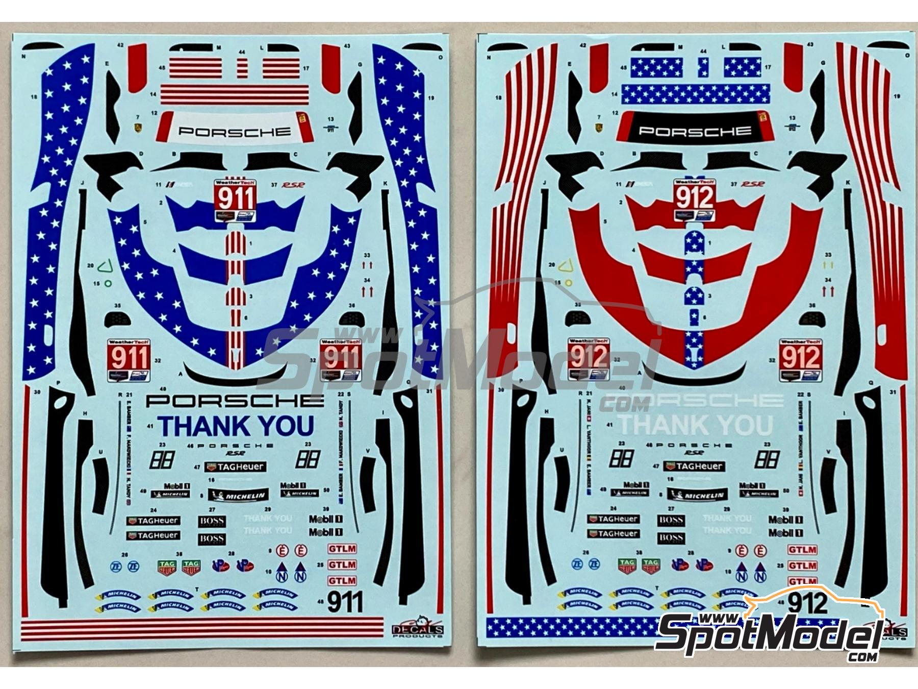 Image 10: Porsche 911 RSR-19 Porsche GT Team sponsored by Tag Heuer - 12 Hours Sebring 2020 | Marking / livery in 1/24 scale manufactured by SK Decals (ref.&nbsp;SK-24200, also SK24200)