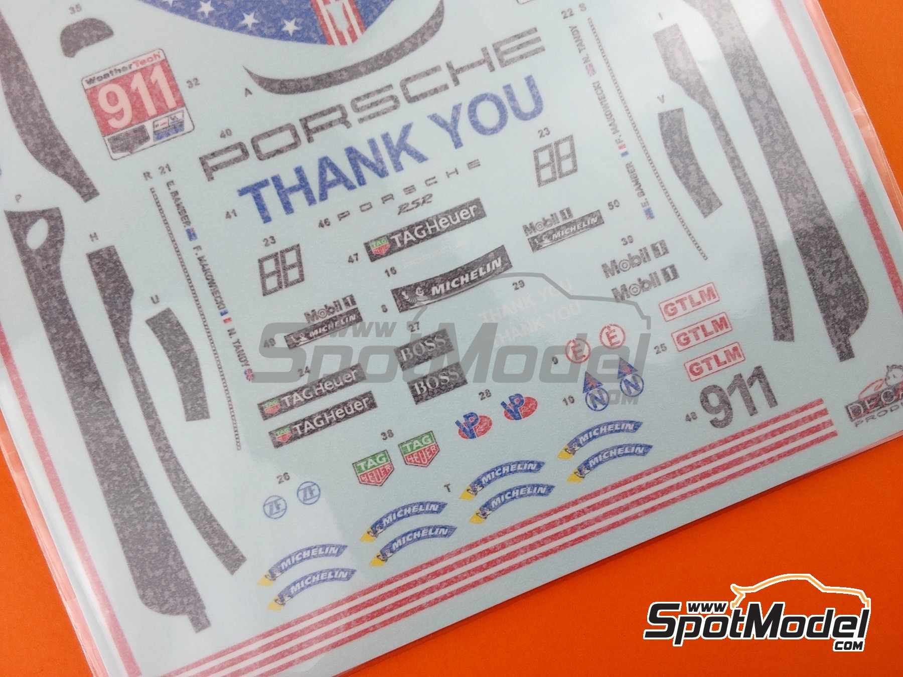 Image 14: Porsche 911 RSR-19 Porsche GT Team sponsored by Tag Heuer - 12 Hours Sebring 2020 | Marking / livery in 1/24 scale manufactured by SK Decals (ref.&nbsp;SK-24200, also SK24200)