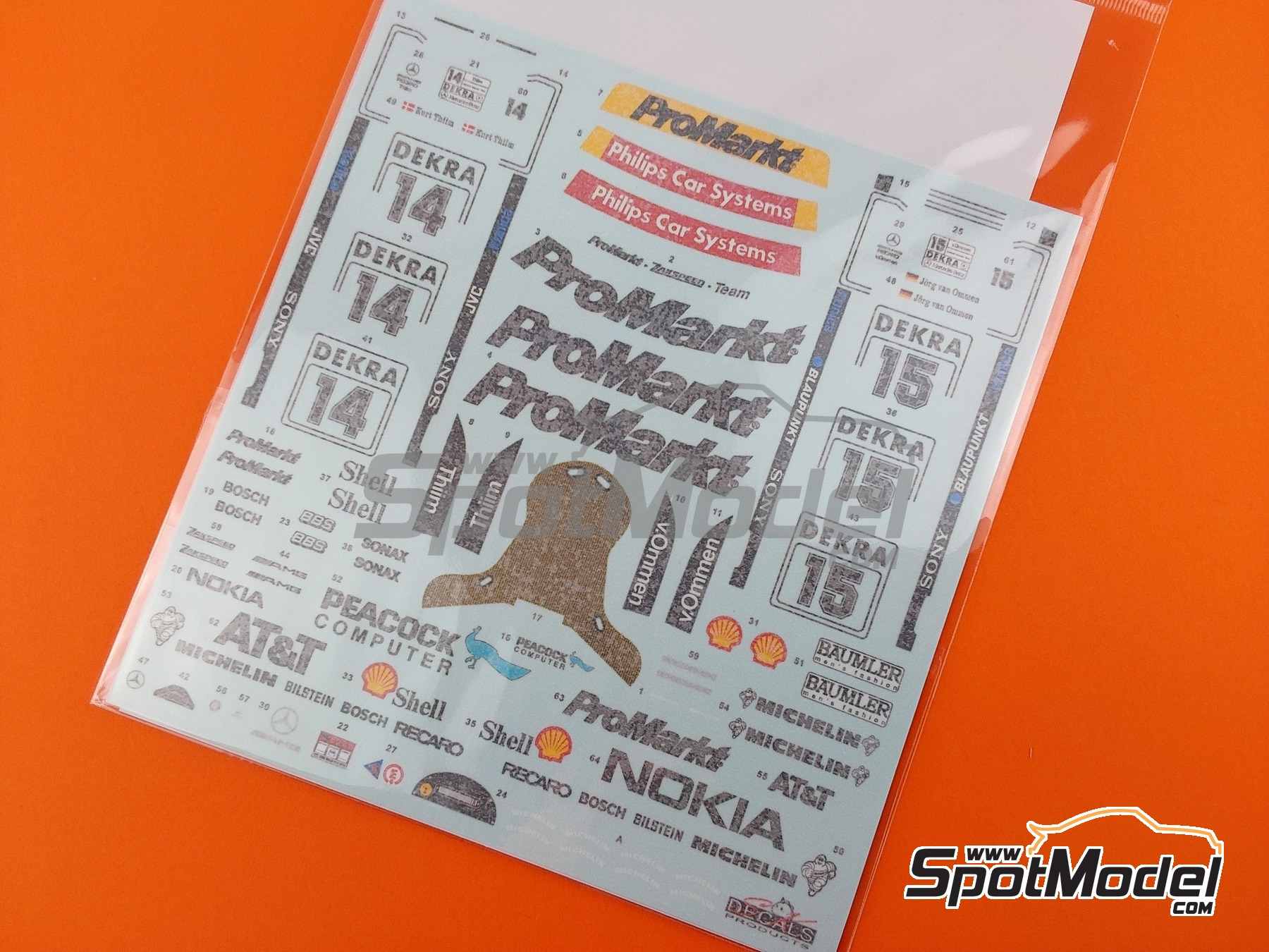 Image 8: Mercedes-Benz C-Class V6 Zakspeed Team sponsored by Promarkt - DTM - Deutsche Tourenwagen Masters 1994 | Marking / livery in 1/24 scale manufactured by SK Decals (ref.&nbsp;SK-24202, also SK24202)