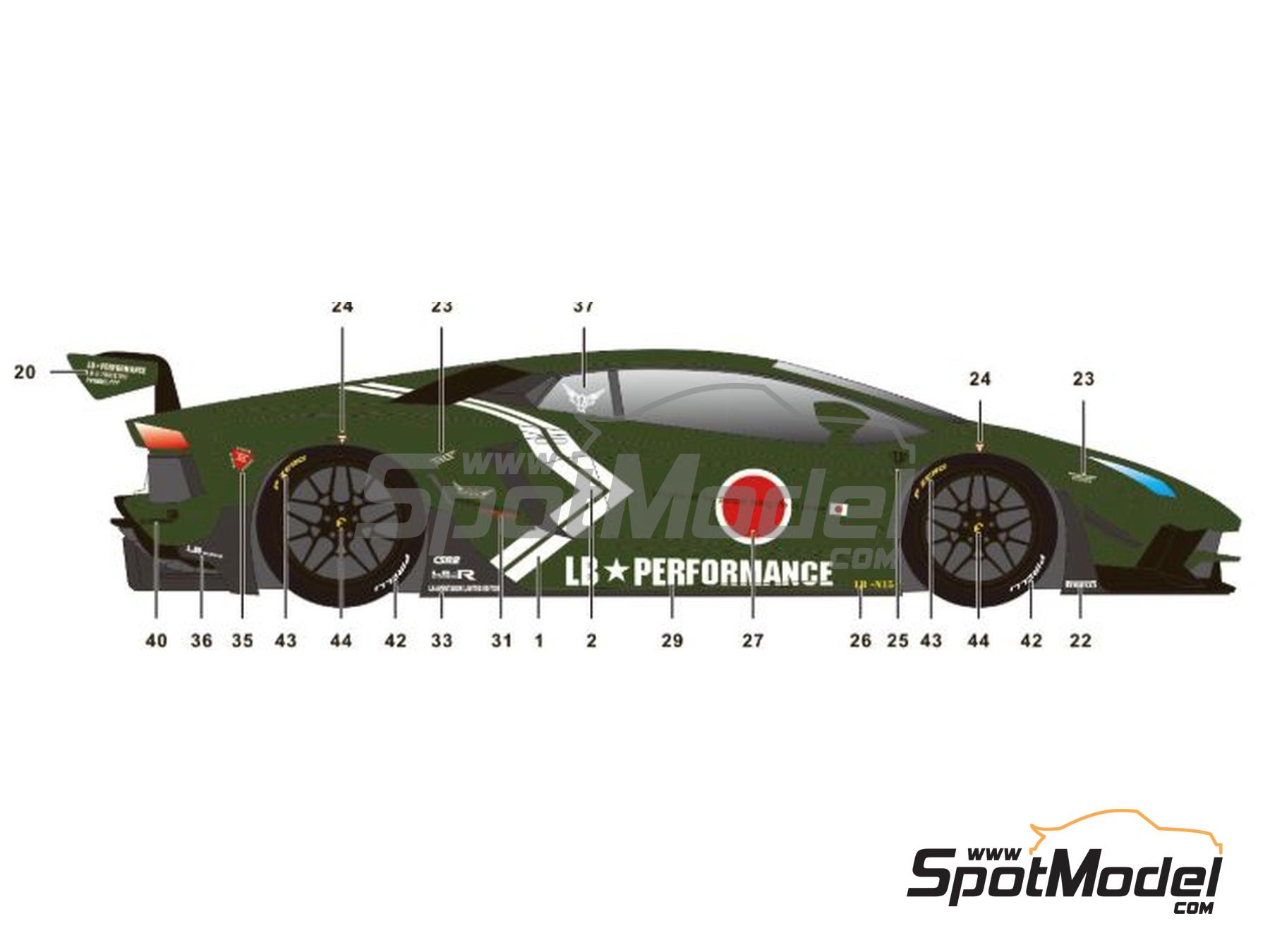 Image 3: Lamborghini Aventador Liberty Walk LB Works Version 2 Zero Fighter | Marking / livery in 1/24 scale manufactured by SK Decals (ref.&nbsp;SK-24203, also SK24203)