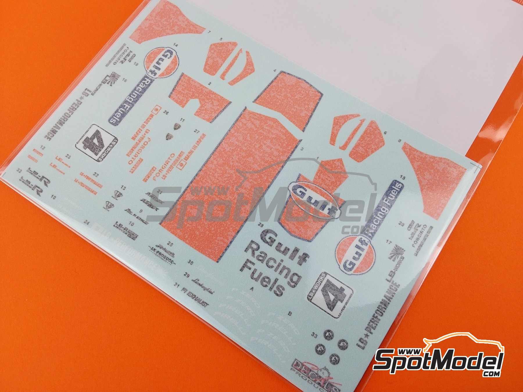 Image 8: Lamborghini Aventador Liberty Walk LB Works Version 2 sponsored by Gulf | Marking / livery in 1/24 scale manufactured by SK Decals (ref.&nbsp;SK-24205, also SK24205)