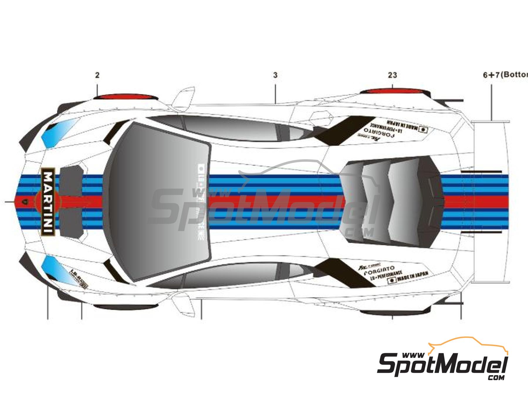 Image 2: Lamborghini Aventador Liberty Walk LB Works Version 2 sponsored by Martini | Marking / livery in 1/24 scale manufactured by SK Decals (ref.&nbsp;SK-24206, also SK24206)
