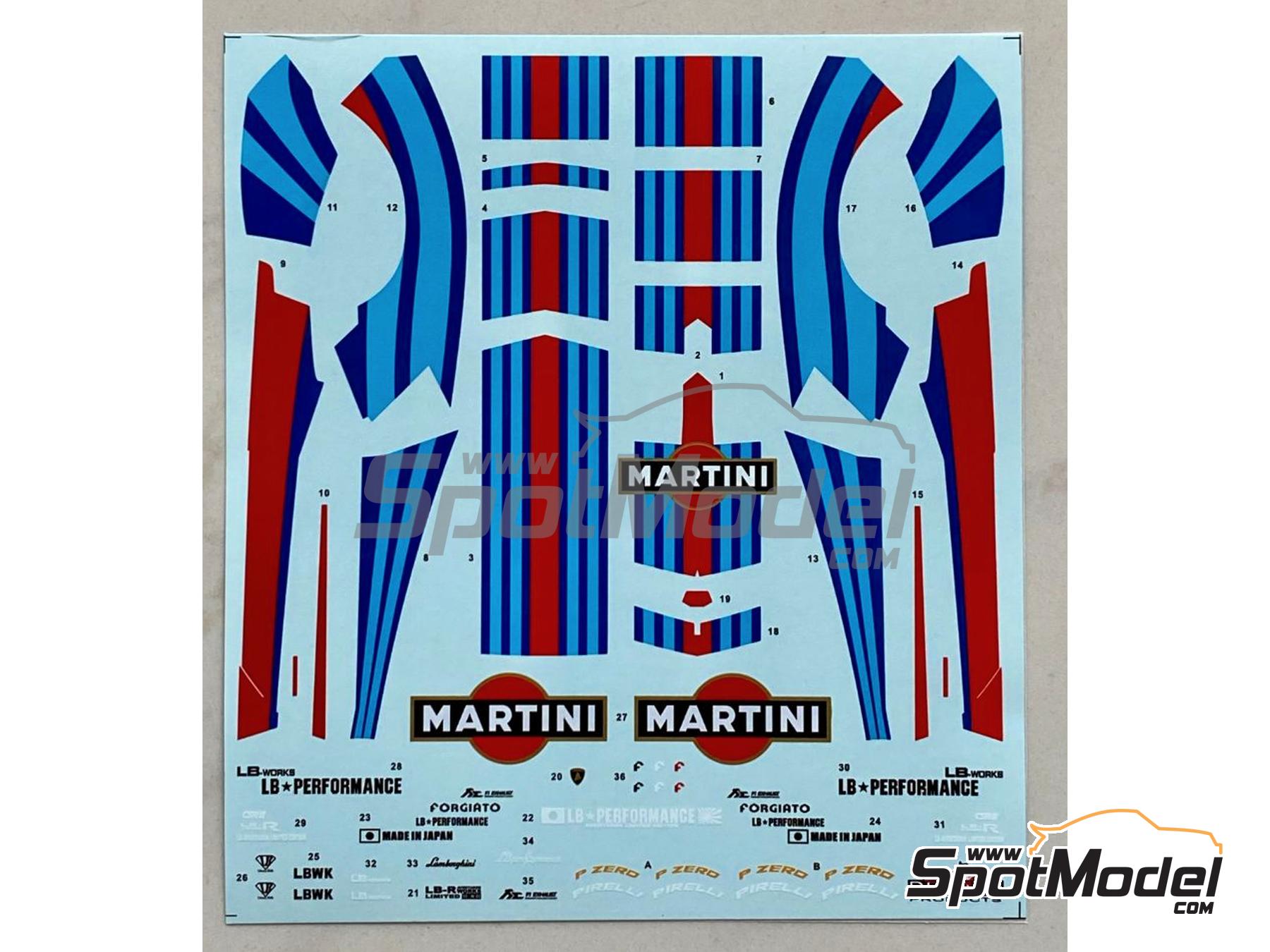 Image 5: Lamborghini Aventador Liberty Walk LB Works Version 2 sponsored by Martini | Marking / livery in 1/24 scale manufactured by SK Decals (ref.&nbsp;SK-24206, also SK24206)