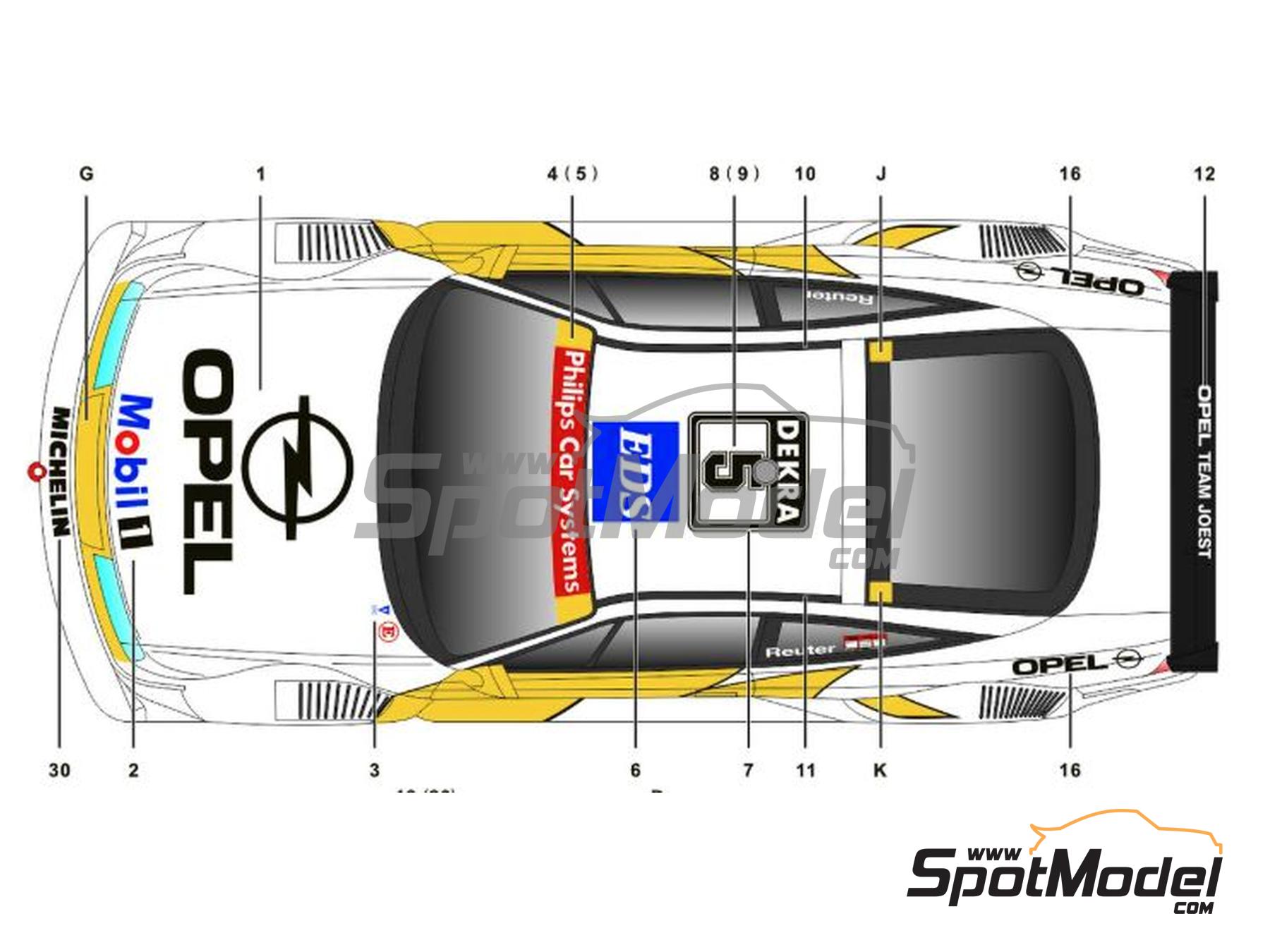 Image 2: Opel Calibra V6 4X4 Joest Racing Team sponsored by Mobil 1 - DTM - Deutsche Tourenwagen Masters 1994 | Marking / livery in 1/24 scale manufactured by SK Decals (ref. SK-24211)