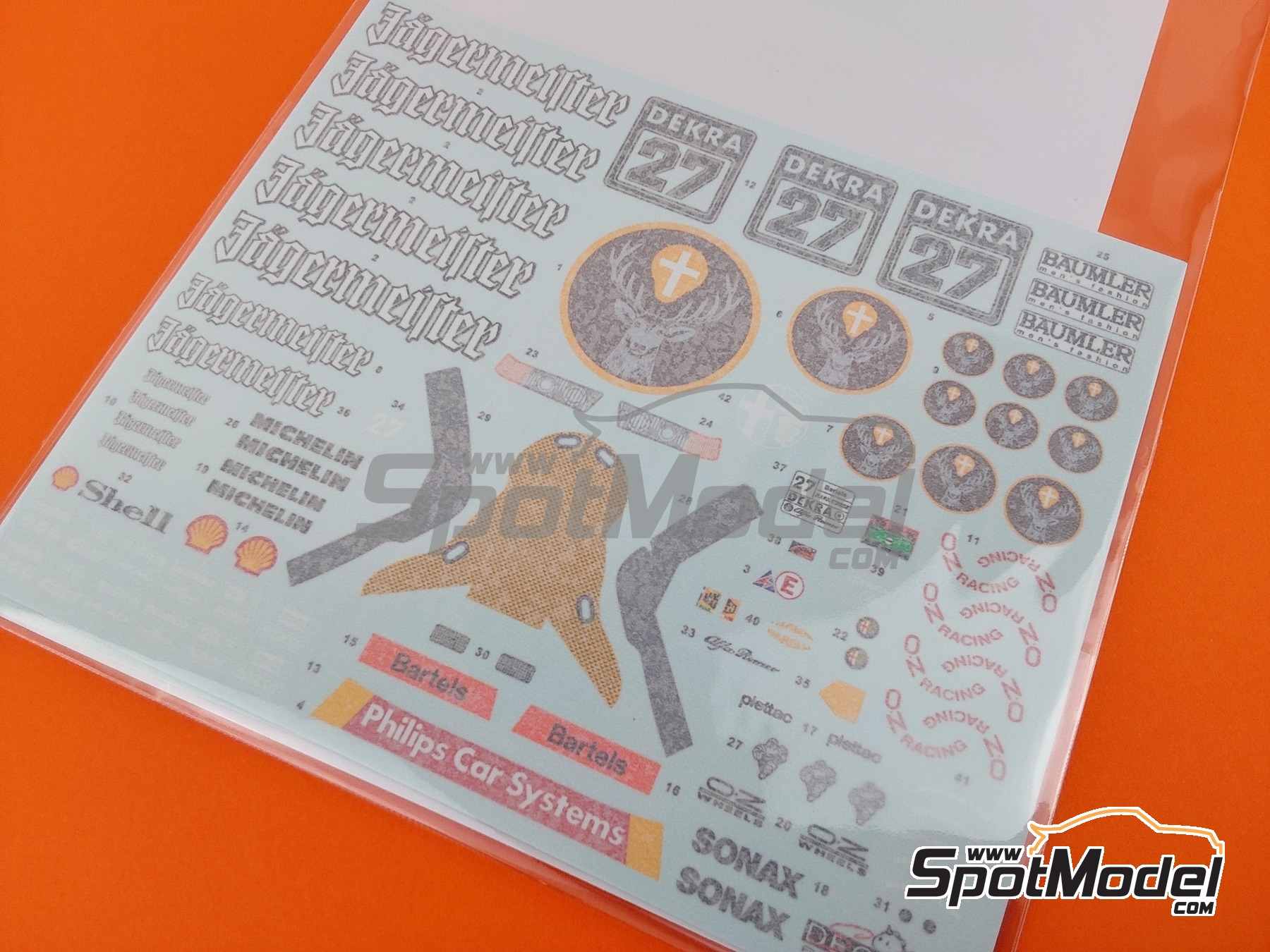 Image 6: Alfa Romeo 155 V6 Ti Schübel Engineering Team sponsored by Jagermeister - DTM - Deutsche Tourenwagen Masters 1994 | Marking / livery in 1/24 scale manufactured by SK Decals (ref. SK-24213, also SK24213)