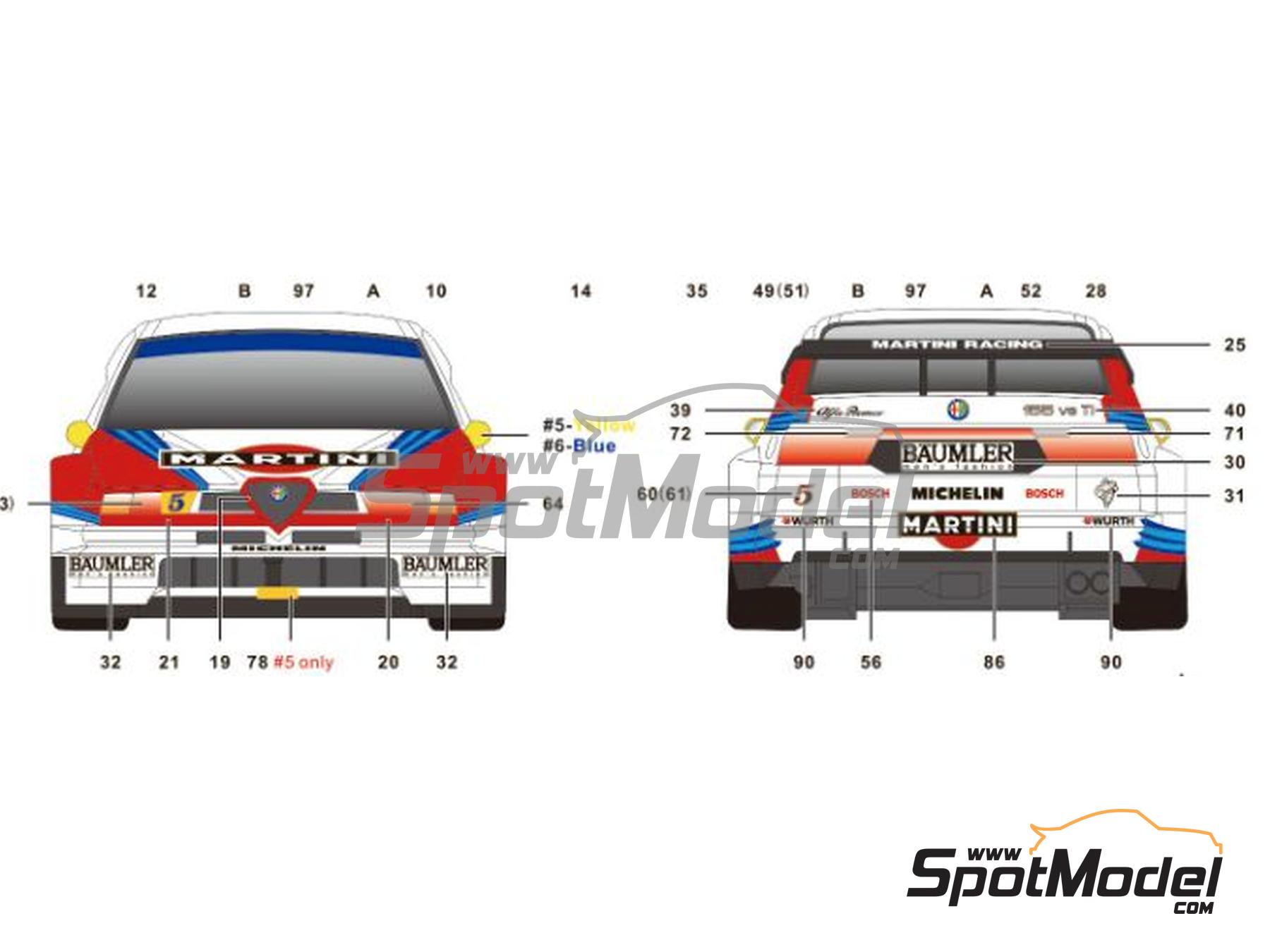 Image 4: Alfa Romeo 155 V6 Ti Equipo Alfa Corse patrocinado por Martini - ITC 1996 | Decoración en escala 1/24 fabricado por SK Decals (ref. SK-24215, tambien SK24215)
