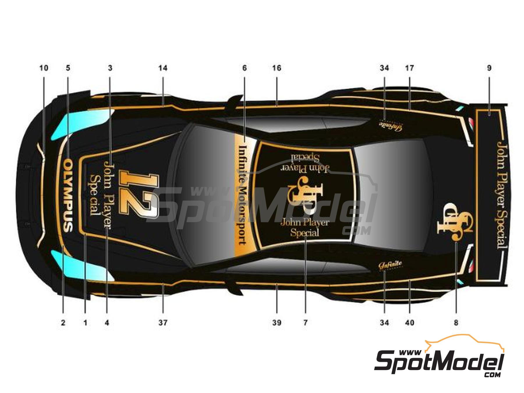 Image 2: Liberty Walk LB Works Nissan R35 GT-R Type 2 (Chrome and Carbon Version) sponsored by John Player Special | Marking / livery in 1/24 scale manufactured by SK Decals (ref. SK-24216)