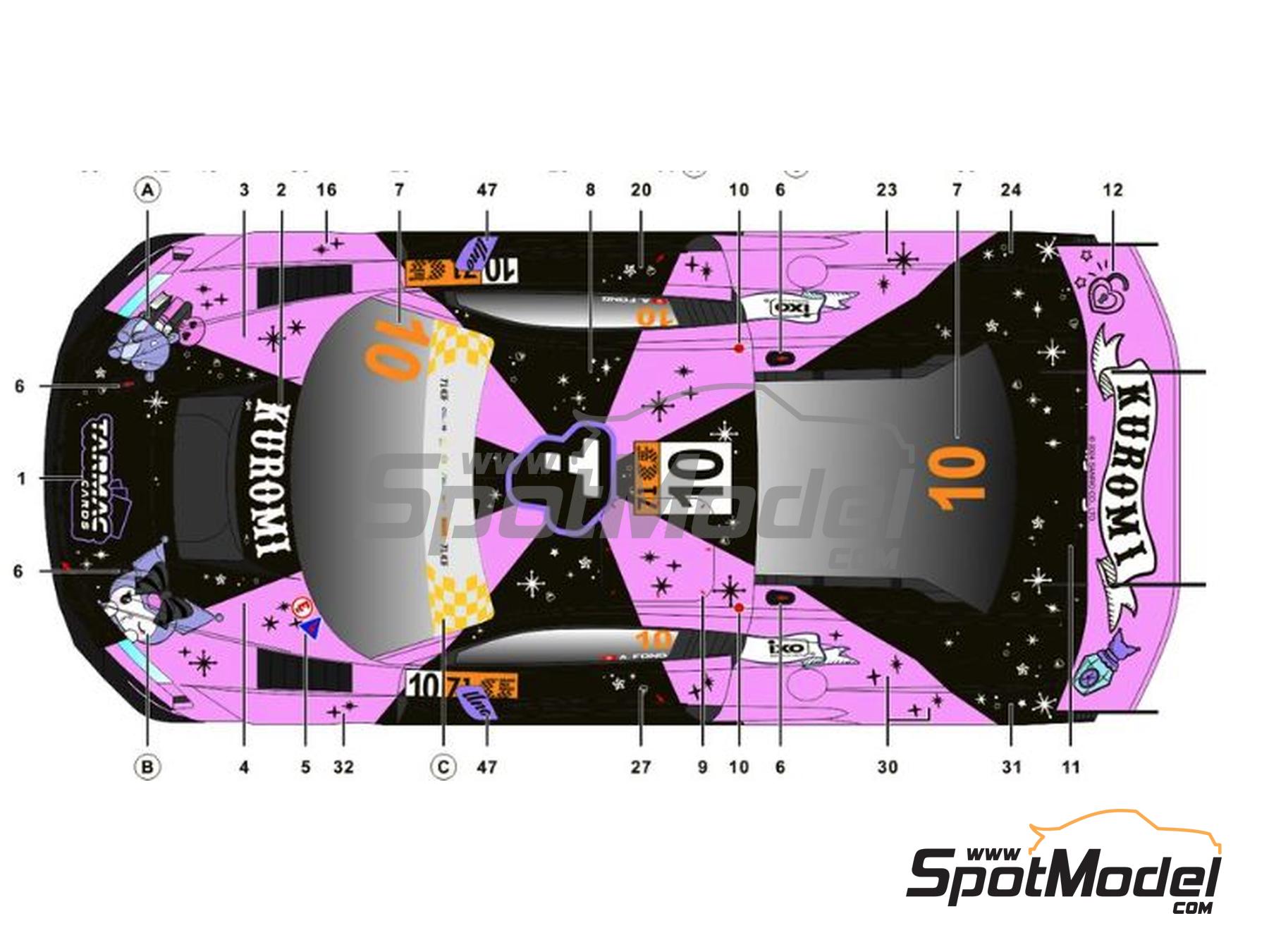 Image 2: Audi R8 LMS Evo II GT3 Equipo Uno Racing patrocinado por Tarmac Works - Macau FIA GT World Cup Championship 2024 | Decoraci&oacute;n en escala&nbsp;1/24 fabricado por SK Decals (ref.&nbsp;SK-24217)