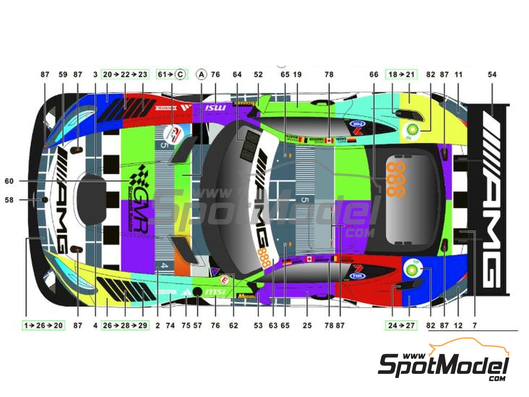 Image 2: Mercedes AMG GT3 Evo GruppeM Racing Team - 12 hours Bathurst 2025 | Marking / livery in 1/24 scale manufactured by SK Decals (ref.&nbsp;SK-24221)