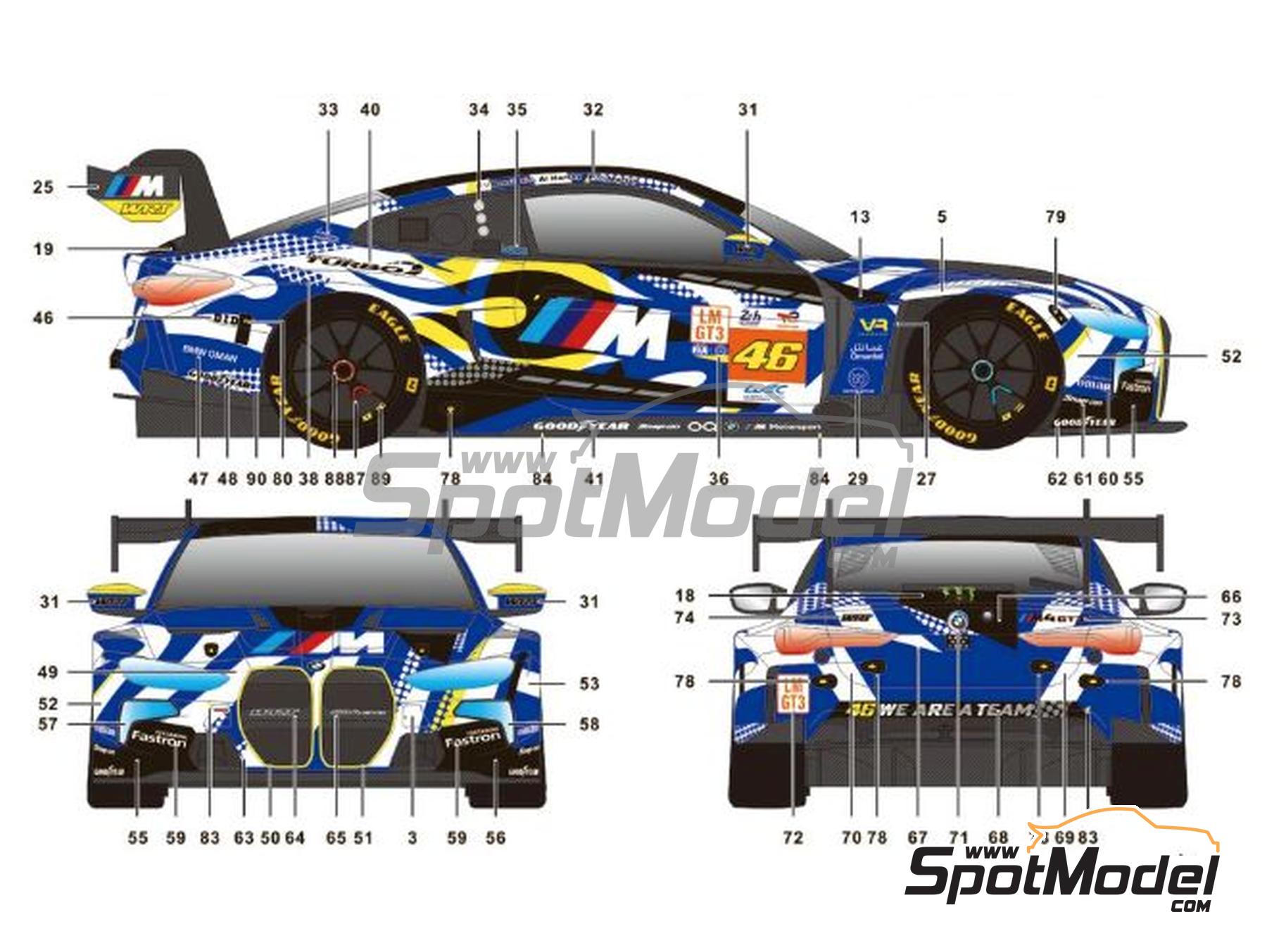 Image 3: BMW M4 GT3 Equipo WRT patrocinado por Pertamax Turbo, Monster - 24 Horas de Le Mans 2024 | Decoración en escala 1/24 fabricado por SK Decals (ref. SK-24225)