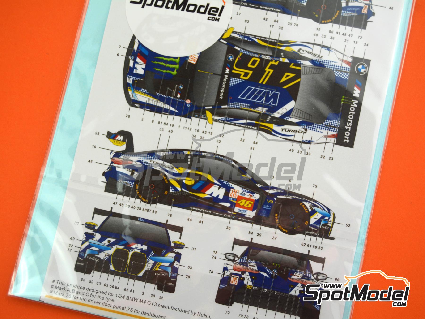Image 8: BMW M4 GT3 Equipo WRT patrocinado por Pertamax Turbo, Monster - 24 Horas de Le Mans 2024 | Decoración en escala 1/24 fabricado por SK Decals (ref. SK-24225)