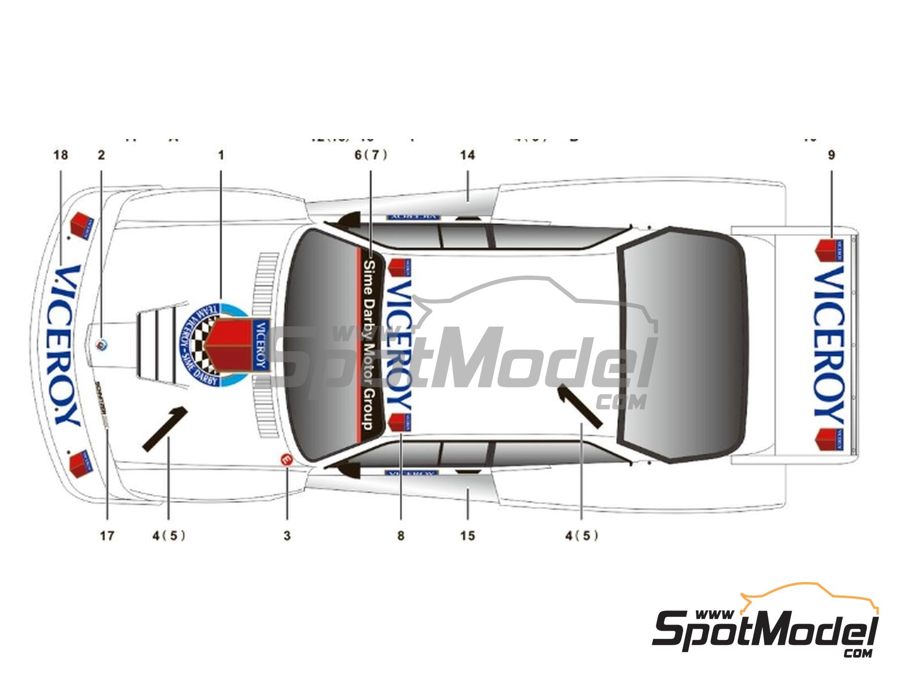 Image 3: BMW 320 E21 Turbo Group 5 Schnitzer Motorsport Team sponsored by Viceroy - Guia Race of Macau 1981 | Marking / livery in 1/24 scale manufactured by SK Decals (ref.&nbsp;SK-24230, also SK24230)